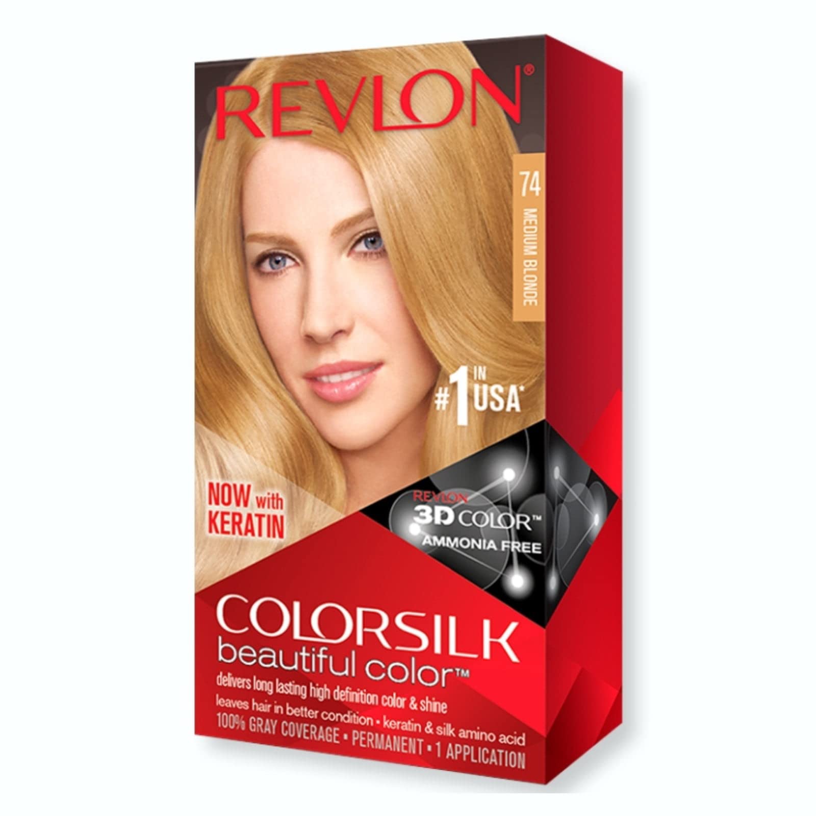 Foto 3 pulgar | Tinte Para El Cabello Revlon Colorsilk Beautiful Color 74 Medium Blonde X2 - Venta Internacional.