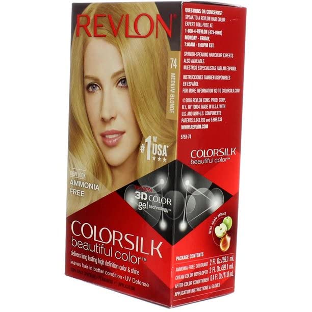 Foto 6 pulgar | Tinte Para El Cabello Revlon Colorsilk Beautiful Color 74 Medium Blonde X2 - Venta Internacional.