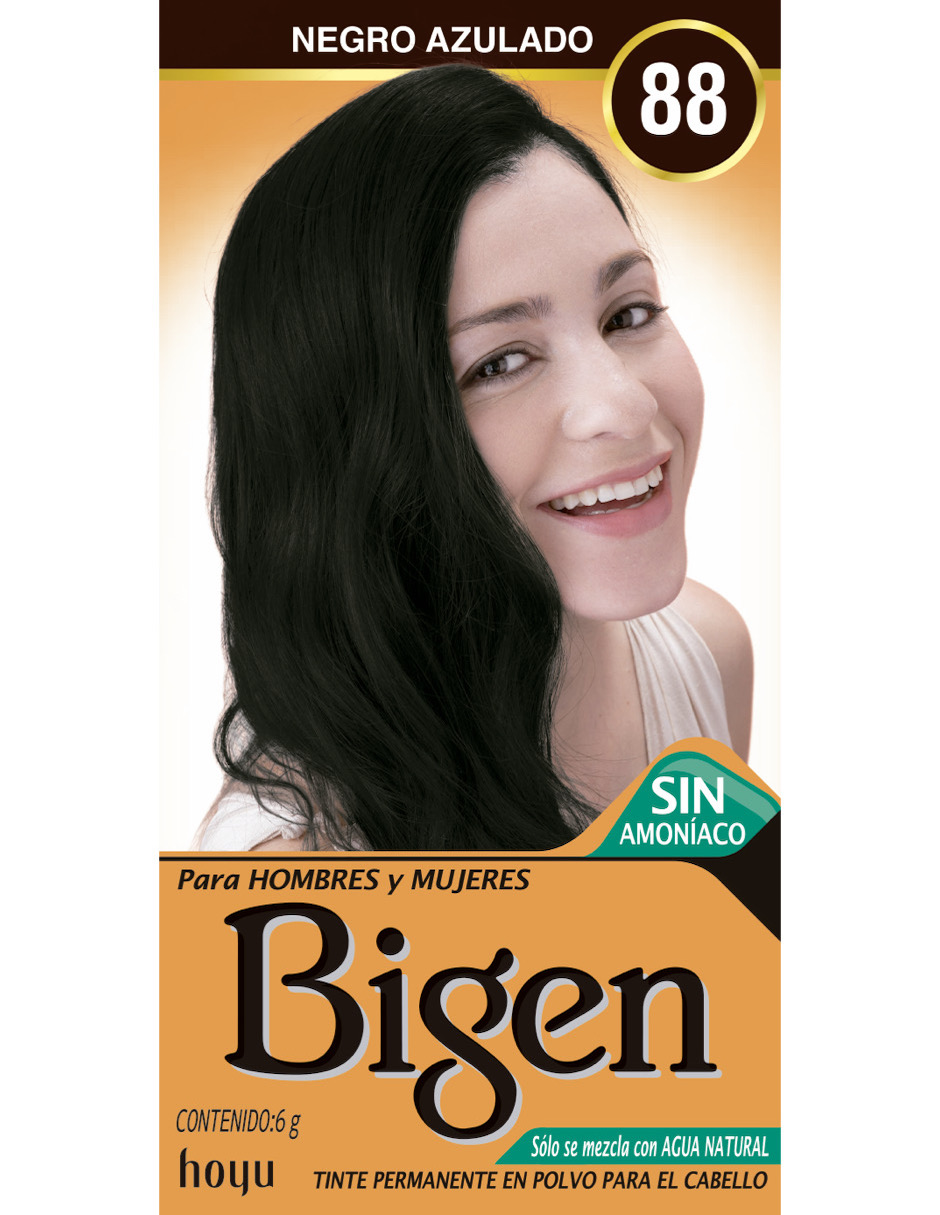 Tinte para Cabello en Polvo Bigen Negro Azulado 88, 6 Gramos