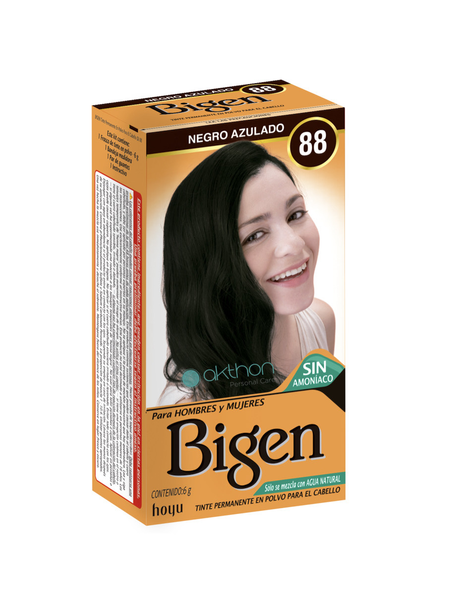 Foto 3 pulgar | Tinte para Cabello en Polvo Bigen Negro Azulado 88, 6 Gramos