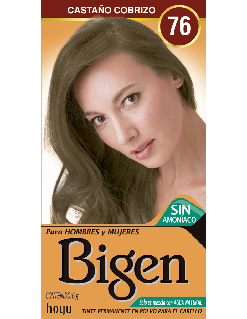 Tinte Para Cabello En Polvo Bigen Castaño Cobrizo 76, 6 Gr