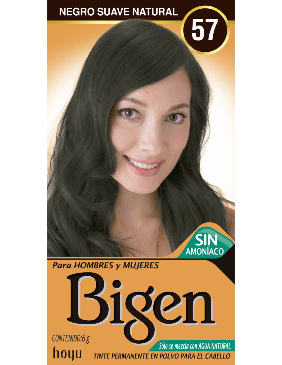 Tinte Para Cabello En Polvo Bigen Negro Suave Natural 57, 6 Gr