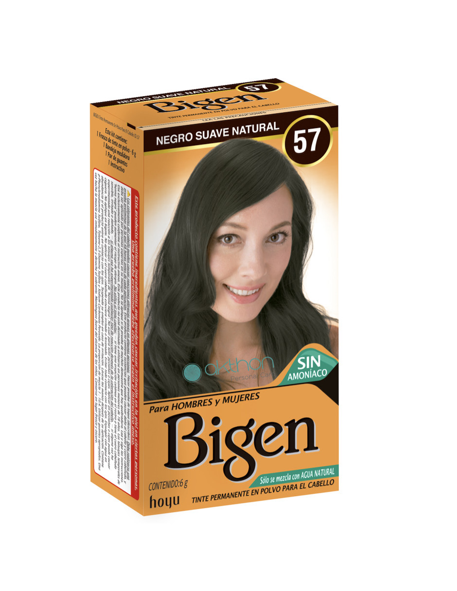 Foto 3 pulgar | Tinte Para Cabello En Polvo Bigen Negro Suave Natural 57, 6 Gr