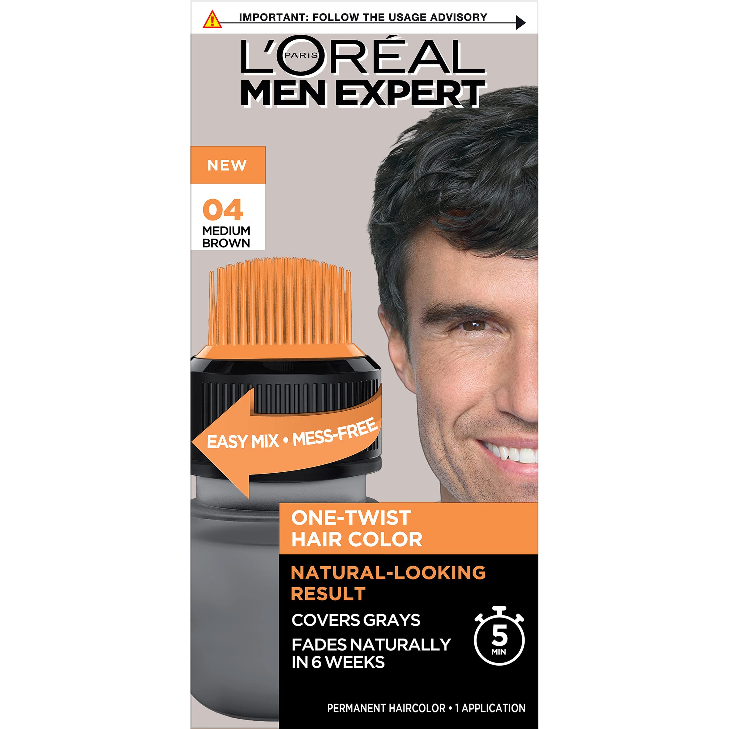 Tinte L'Oréal Men Expert 04 Medium Brown para Cabello-Venta Internacional $523