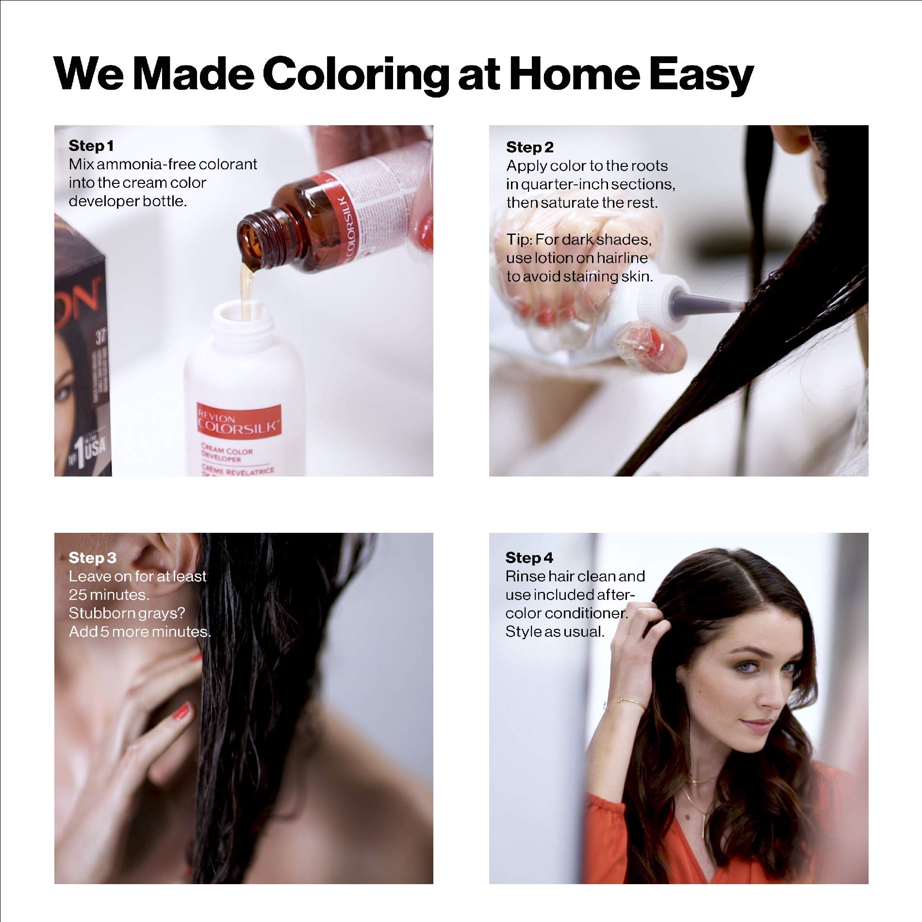 Foto 5 pulgar | Tinte Para El Cabello Revlon Colorsilk 10 Black 130 Ml Sin Amoniaco - Venta Internacional.