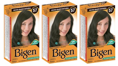 Foto 1 | Tinte para Cabello Bigen 57 Negro Suave Natural 3 Piezas