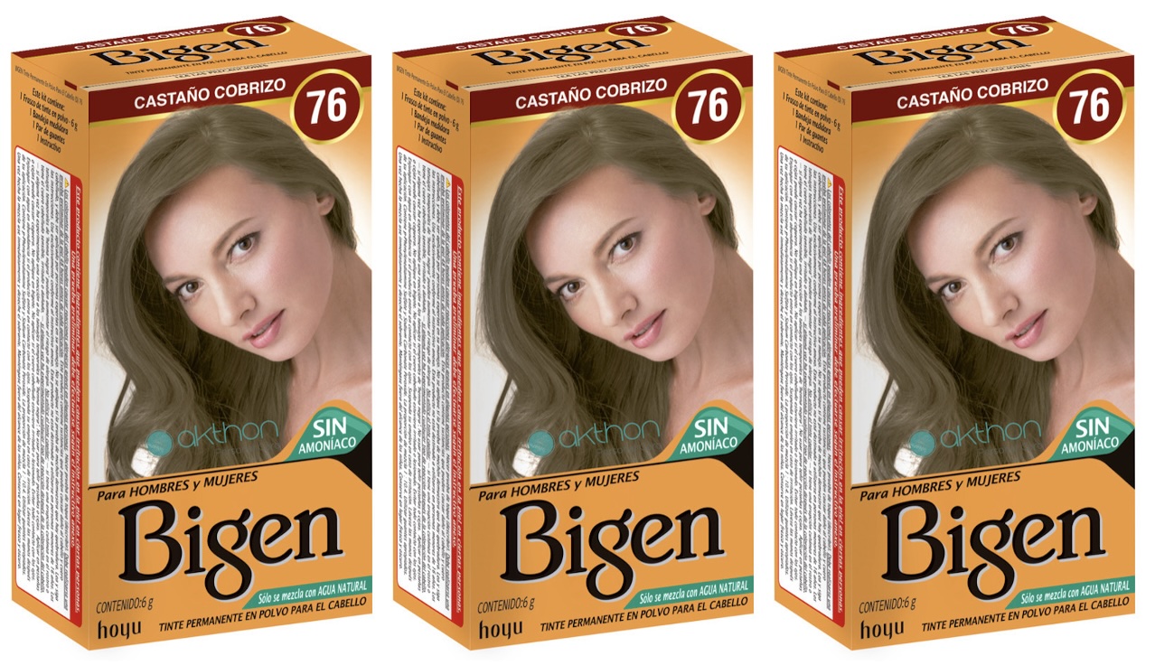 Tintes para Cabello Bigen 76 Castaño Cobrizo 3 Piezas