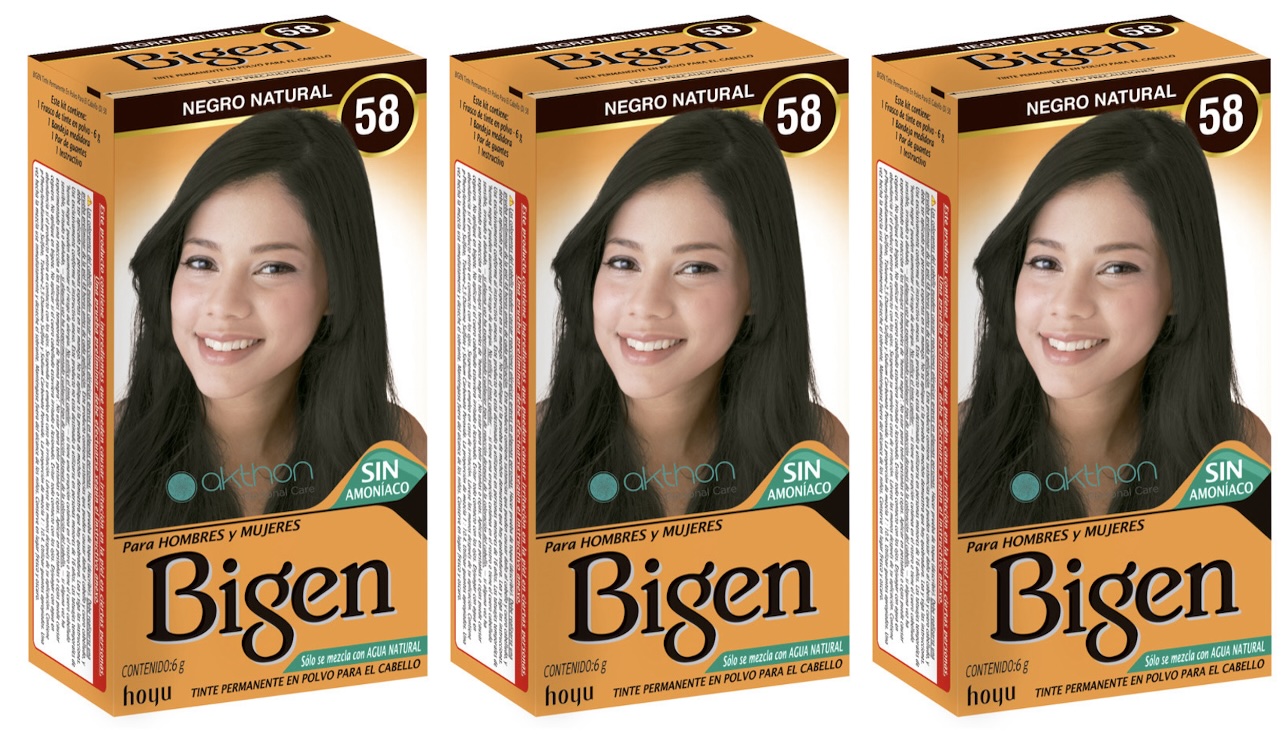 Tintes para Cabello Bigen 58 Negro Natural 3 Piezas