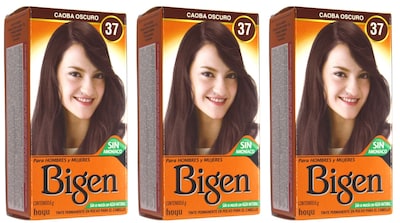 Foto 1 | Tinte para Cabello en Polvo Bigen Caoba Oscuro 37.6 gr 3 Piezas