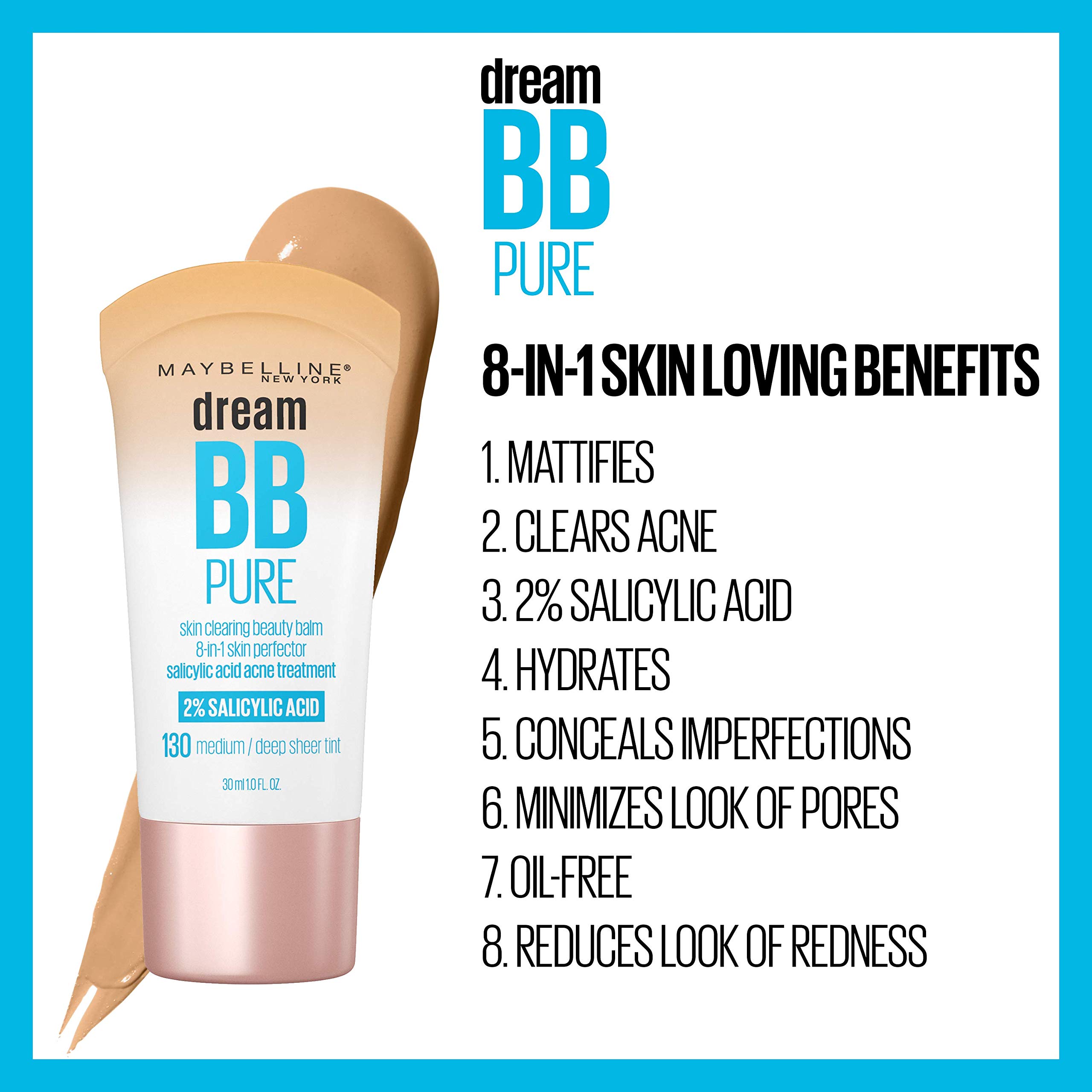 Foto 6 pulgar | Crema BB Maybelline Dream Pure Skin Clearing 8 en 1 30 ml - Venta Internacional