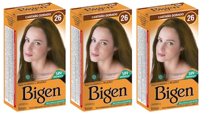 Foto 1 | Tinte para Cabello en Polvo Bigen Castaño Dorado 26, 6 gr 3 Piezas