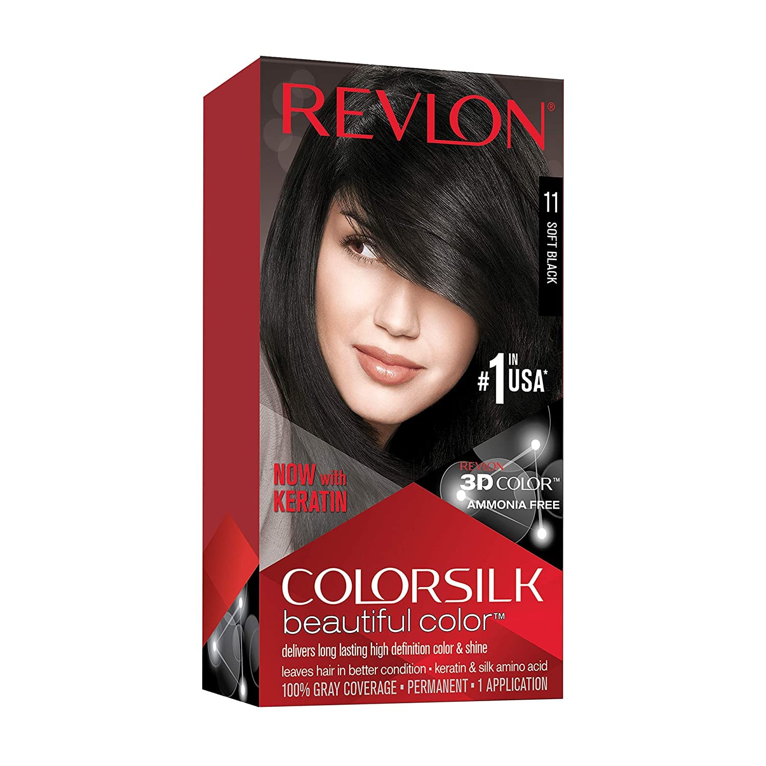 Tinte de Pelo Revlon Colorsilk 11 Soft Black 130 Ml Sin Amoniaco - Venta Internacional