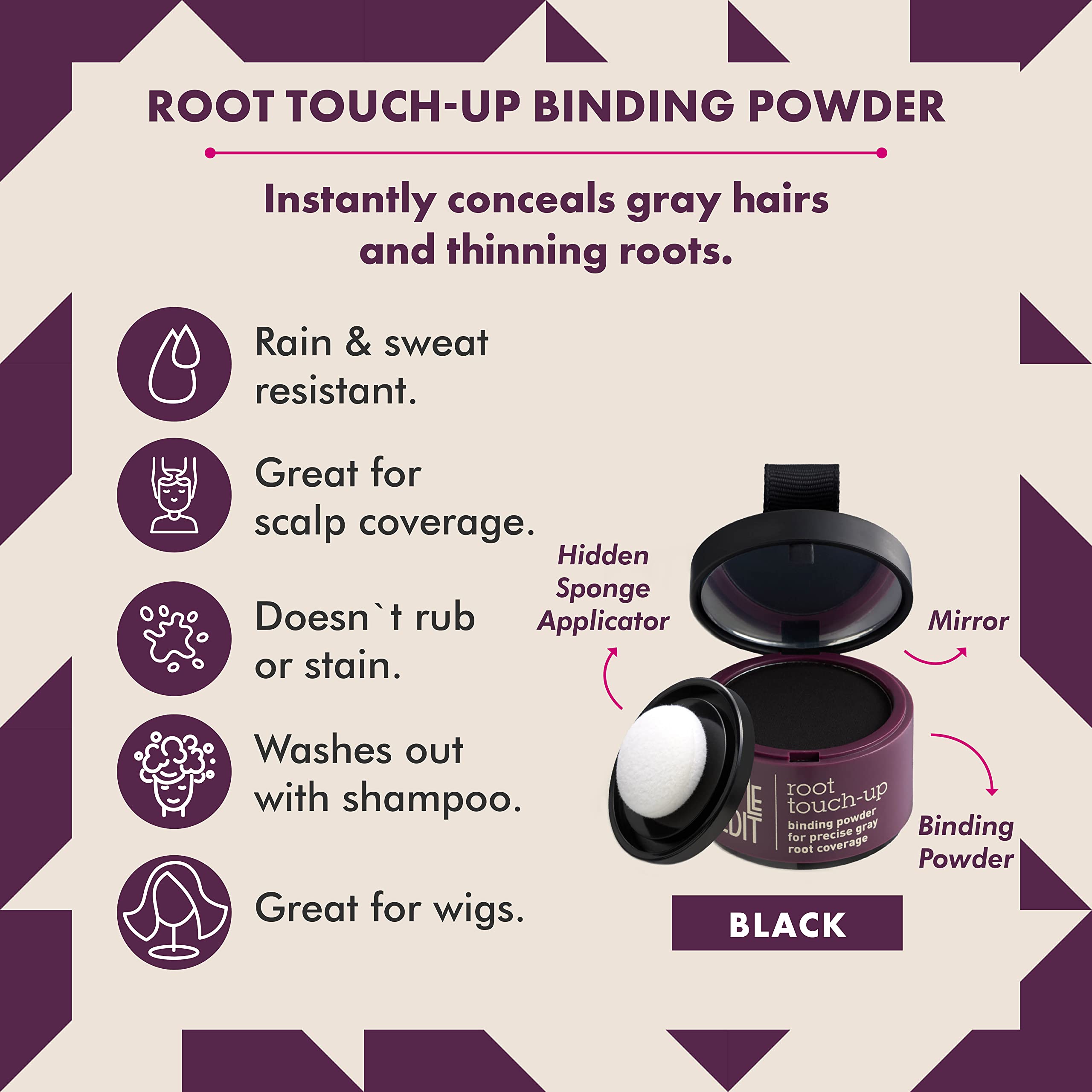 Foto 3 pulgar | Root Touch Up Powder Style Edit Black Hair Paquete De 2 - Venta Internacional