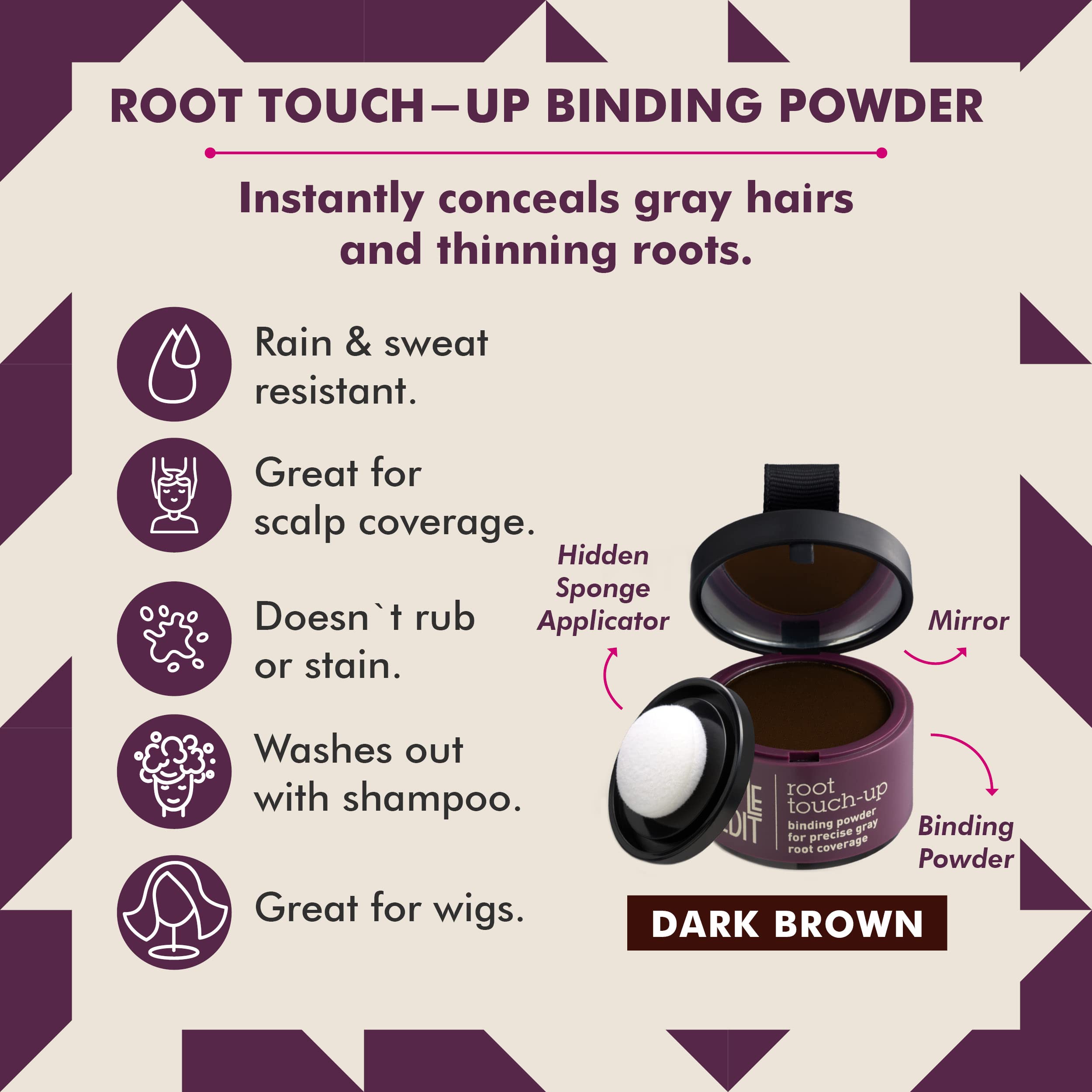 Foto 3 pulgar | Root Touch Up Powder Style Edit Color Marrón Oscuro Paquete De 3 - Venta Internacional