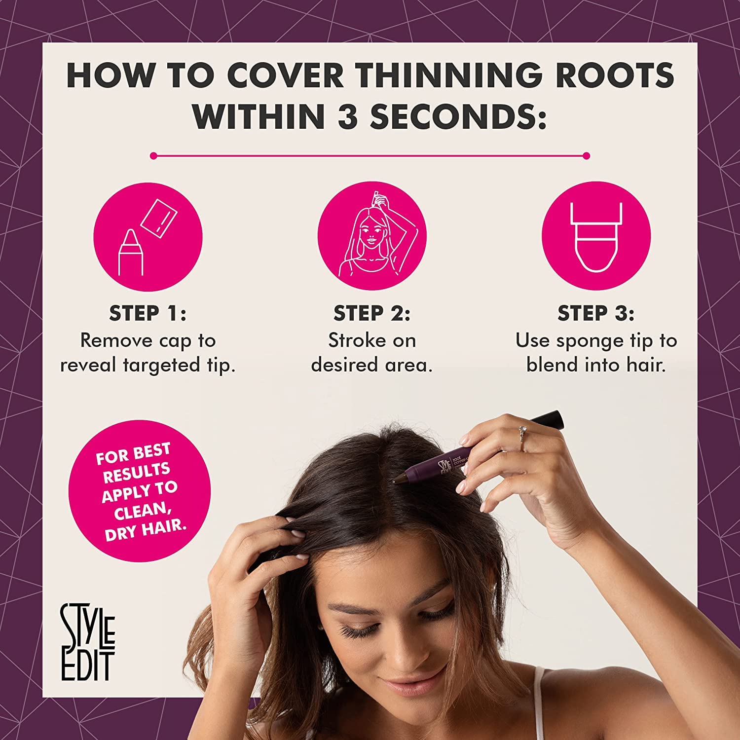Foto 7 pulgar | Root Touch Up Stick Style Edit Para Cabello Negro 3 Ml Paquete De 2 - Venta Internacional