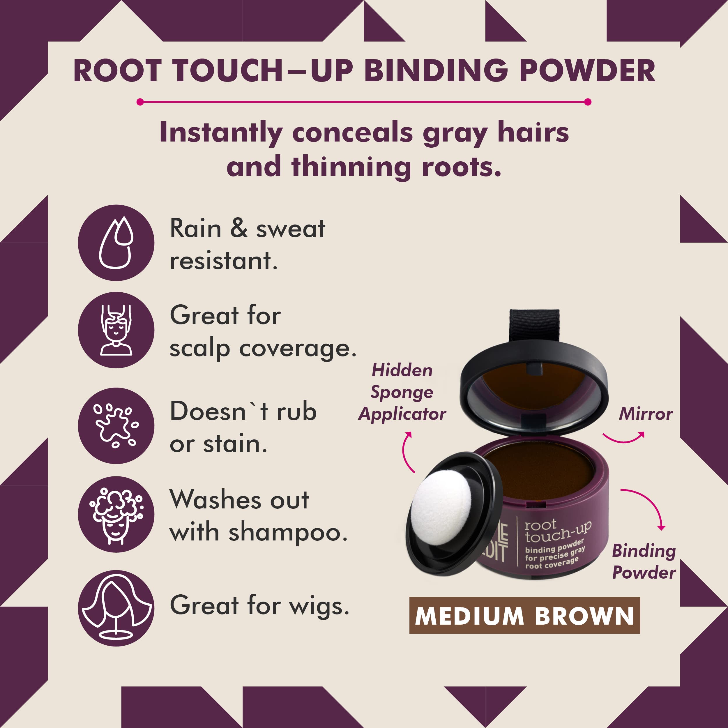 Foto 2 | Root Touch Up Powder Style Edit para Cabello Castaño Medio Bote de 3,7 Ml - Venta Internacional