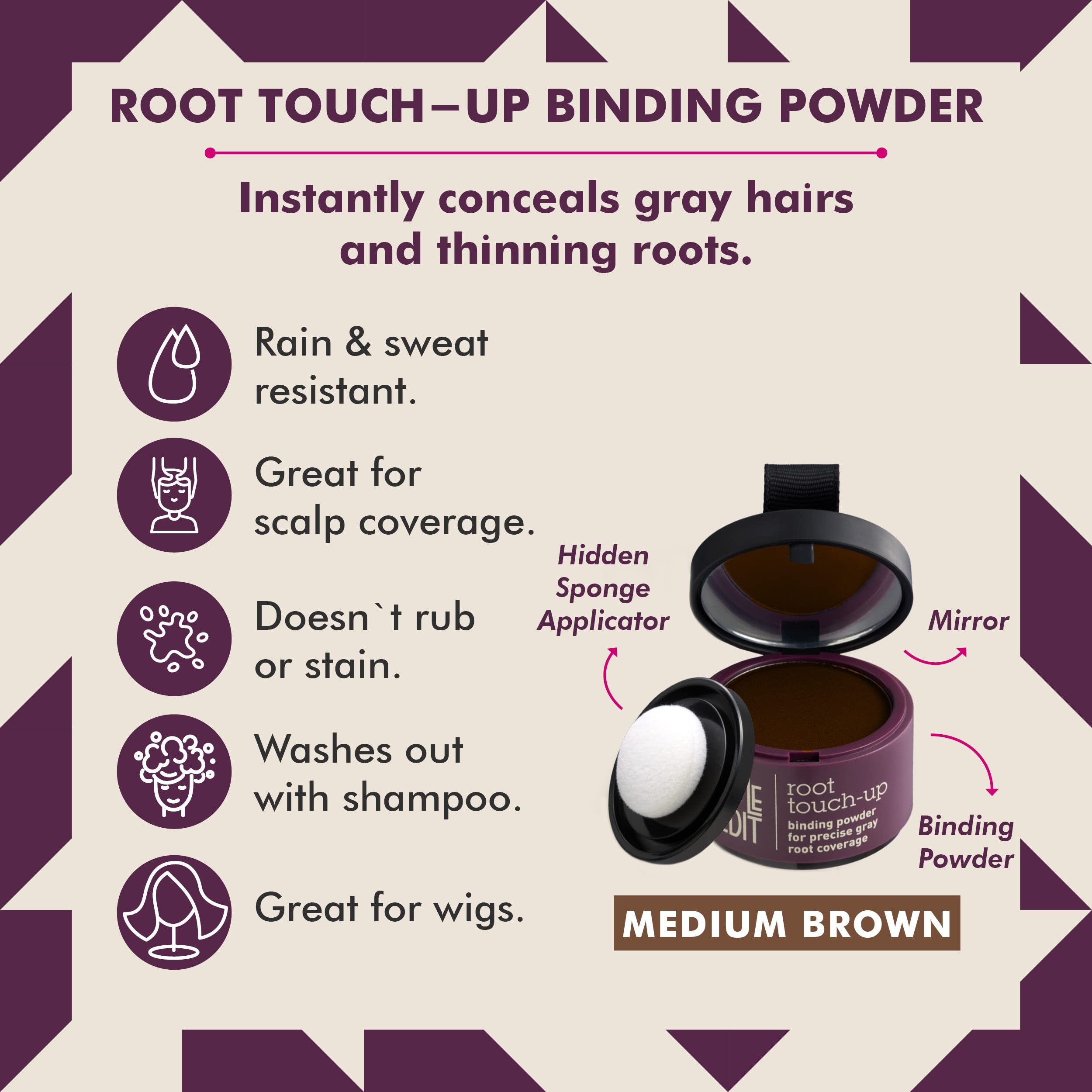 Foto 3 pulgar | Root Touch Up Powder Style Edit color Marrón Medio Paquete de 5 - Venta Internacional