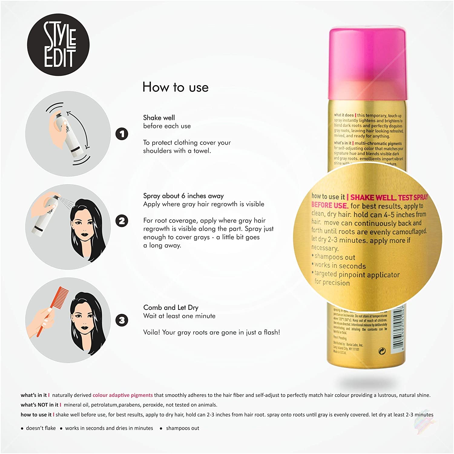 Foto 3 pulgar | Spray Corrector de Raíces para Retoques Style Edit Light Blonde 118 ml - Venta Internacional