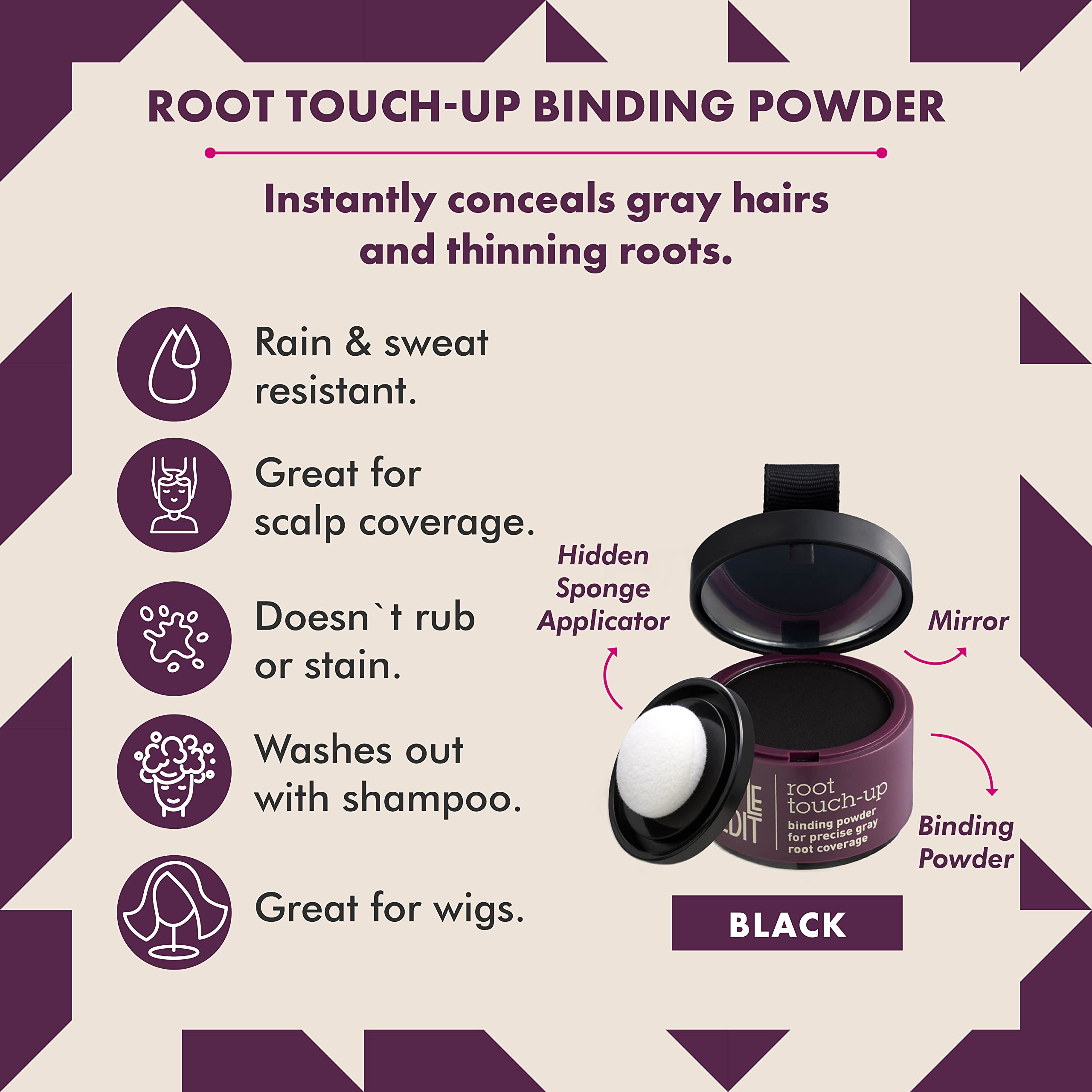 Foto 3 pulgar | Root Touch Up Powder Style Edit Para Cabello Negro - Venta Internacional