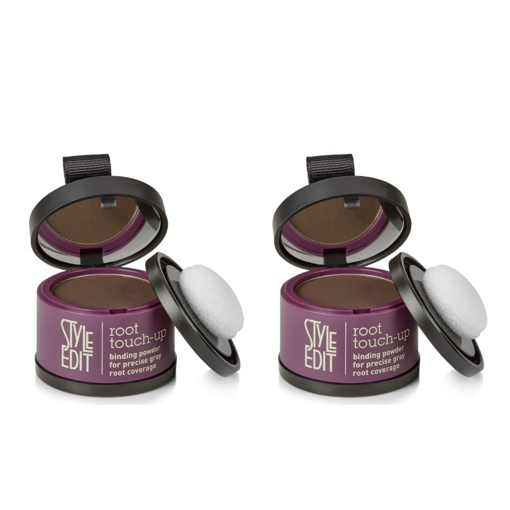 Root Touch Up Powder Style Edit para Cabello Castaño Oscuro Paquete de 2 - Venta Internacional