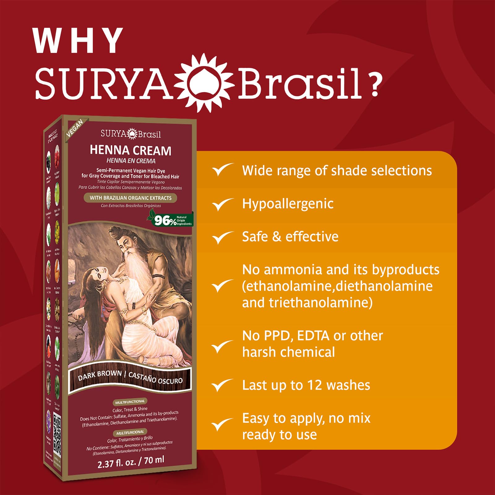 Foto 3 pulgar | Crema para Teñir Cabello Surya Brasil Henna Deep Conditioning - Venta Internacional