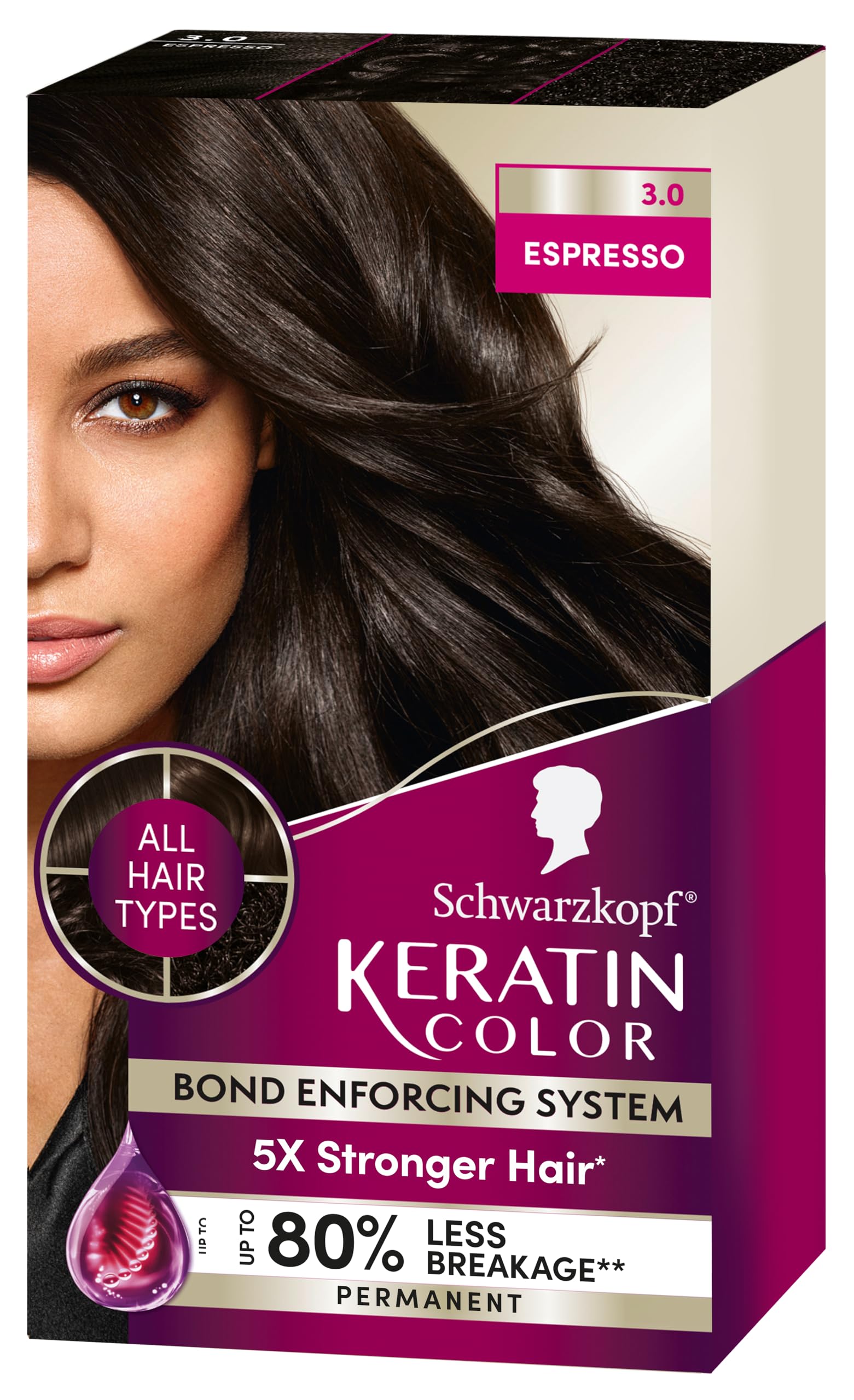 Foto 2 pulgar | Tinte Para El Cabello Schwarzkopf Keratin Color Permanent 3.0 Espresso - Venta Internacional.