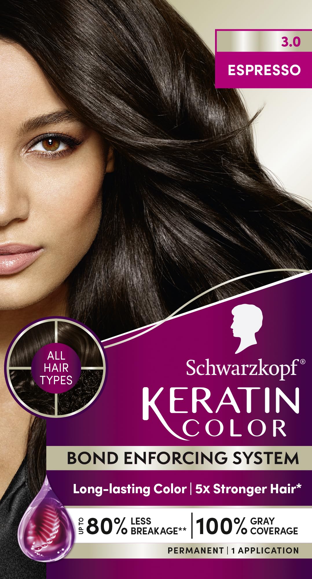 Foto 8 pulgar | Tinte Para El Cabello Schwarzkopf Keratin Color Permanent 3.0 Espresso - Venta Internacional.
