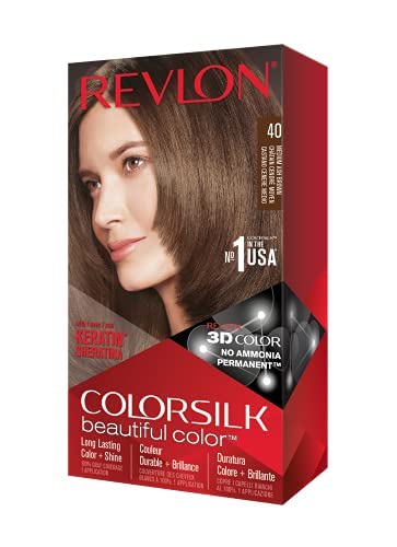 Color De Pelo Revlon Colorsilk 40, Color Marrón Ceniza Medio, Paquete De 6 - Venta Internacional.