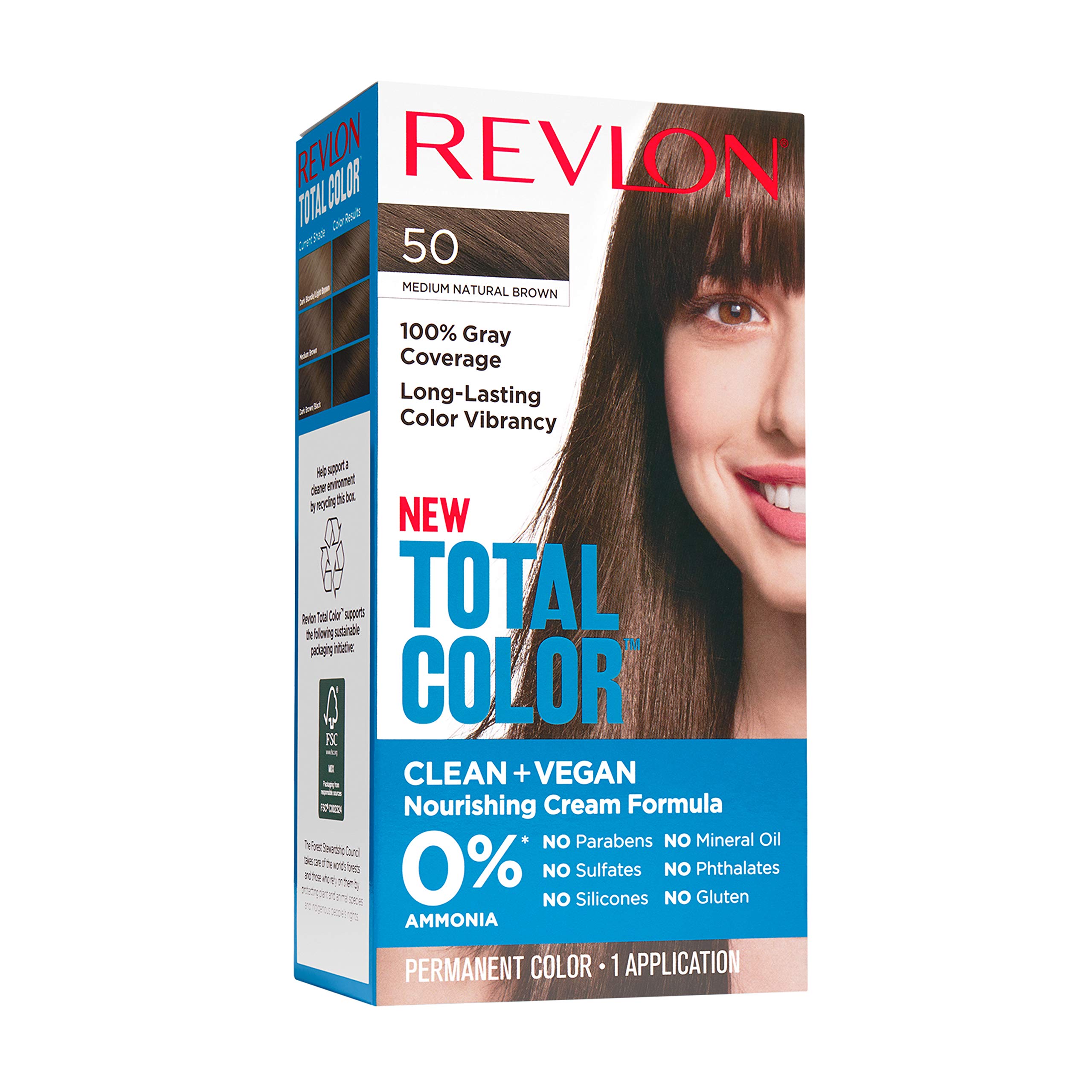 Tinte Para El Cabello Revlon Total Color Permanent 50, Marrón Medio, 100 Ml - Venta Internacional.