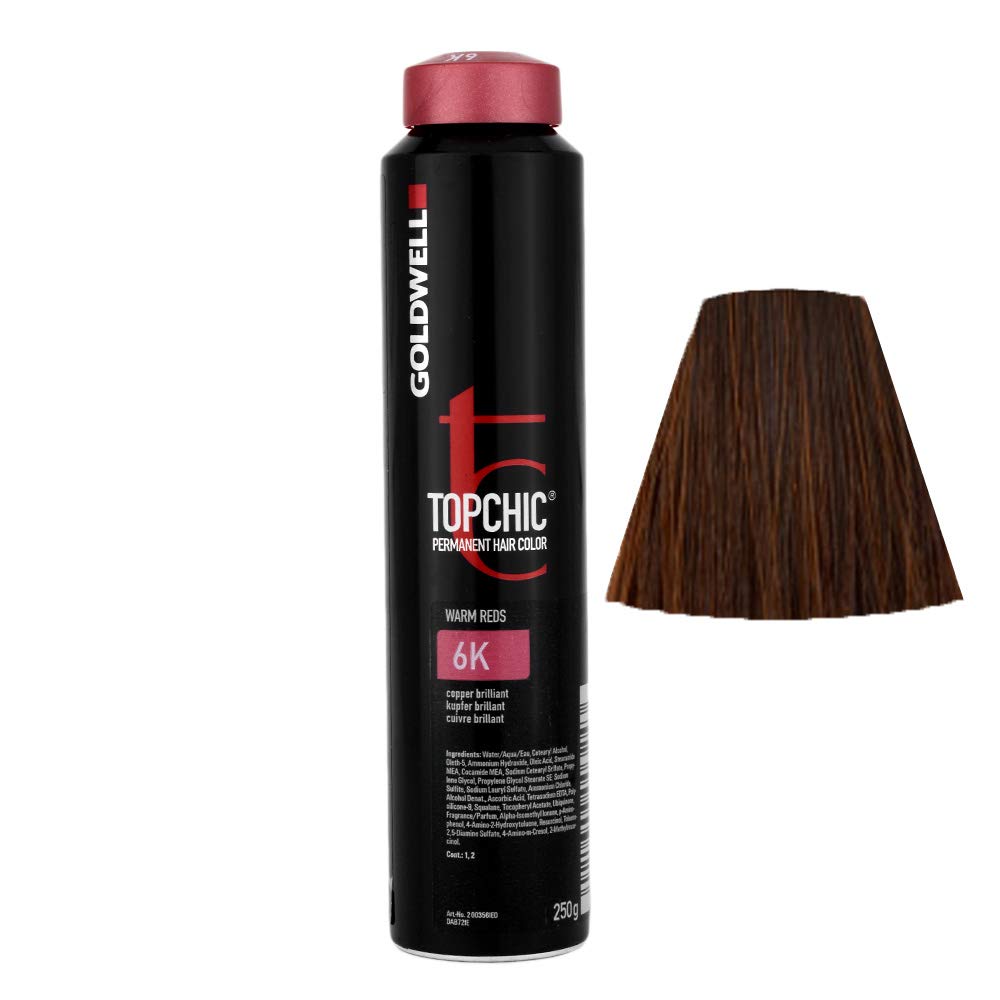 Tinte De Pelo Goldwell Topchic 6k Copper Brilliant, 250 Ml - Venta Internacional.