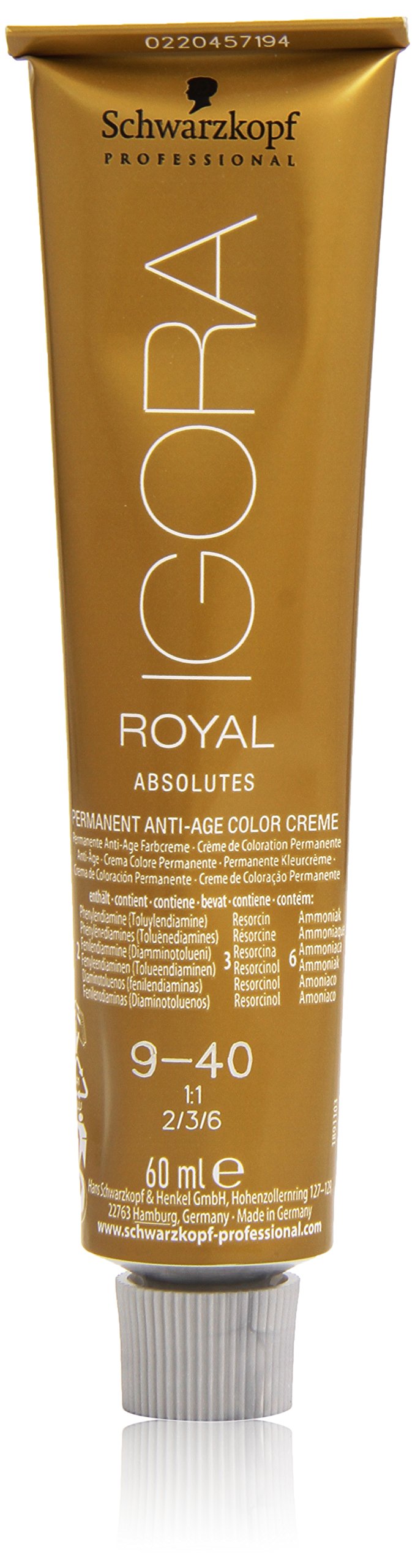 Foto 2 pulgar | Tinte Para El Cabello Schwarzkopf Igora Royal Absolutes 9-40 Antiedad 60 Ml - Venta Internacional.