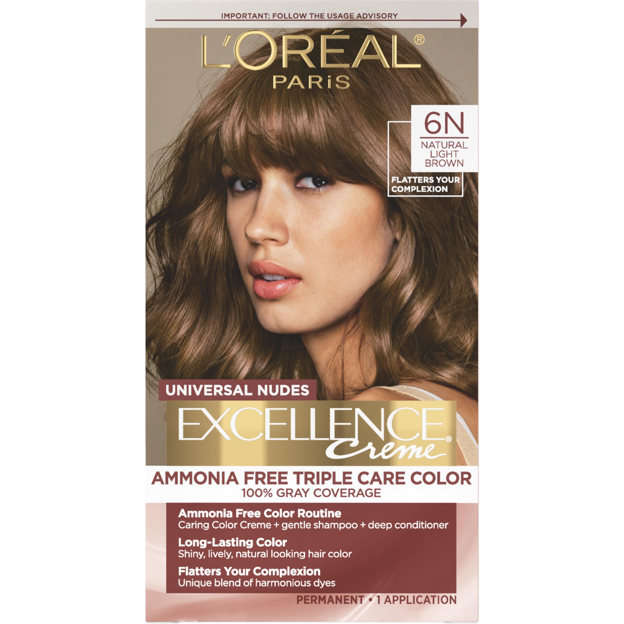 Foto 2 pulgar | Tinte Para El Cabello L'oréal Paris Excellence Universal Nudes 6n Brown - Venta Internacional.