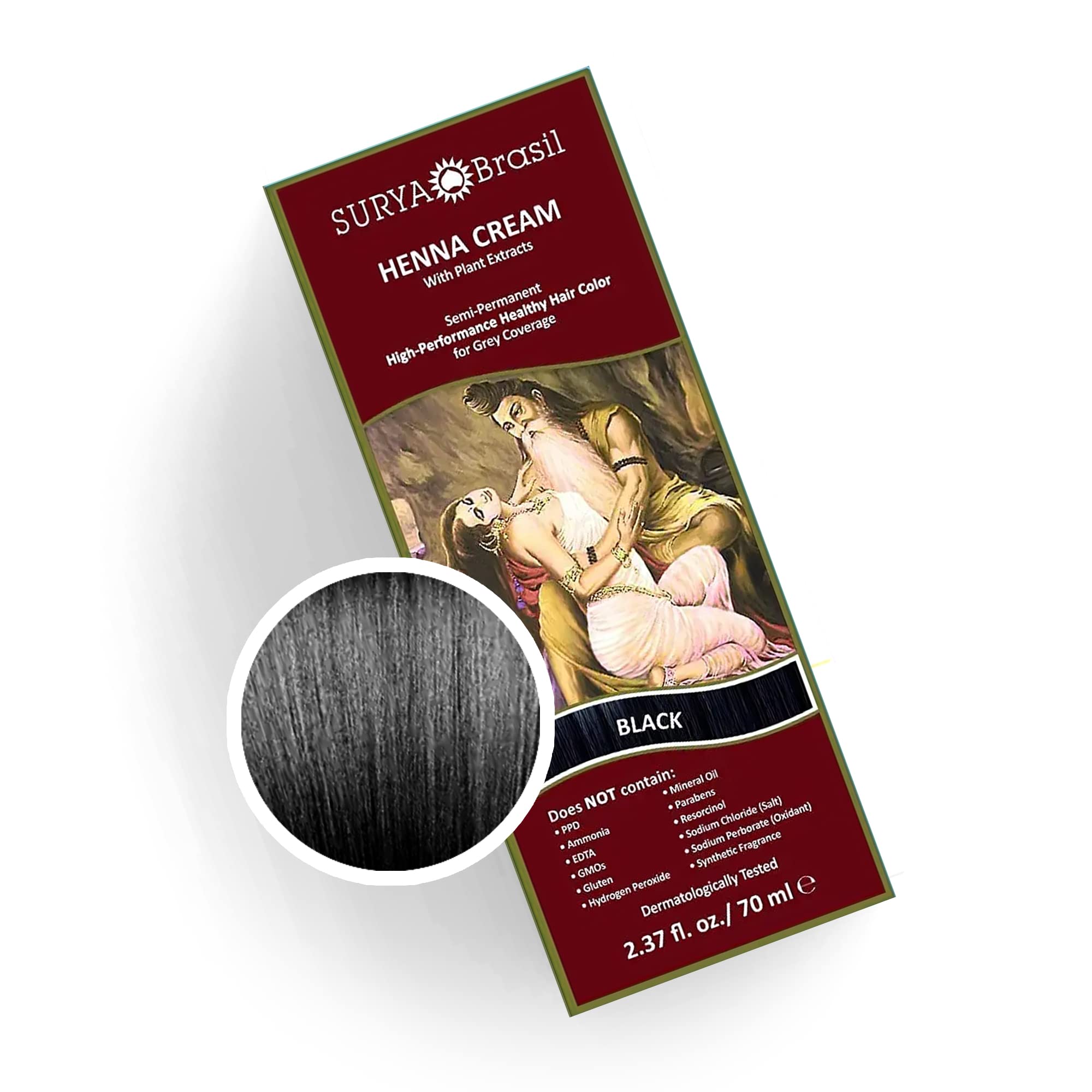 Tratamiento De Coloración Capilar Surya Brasil Henna Cream Black 70 Ml - Venta Internacional. $721