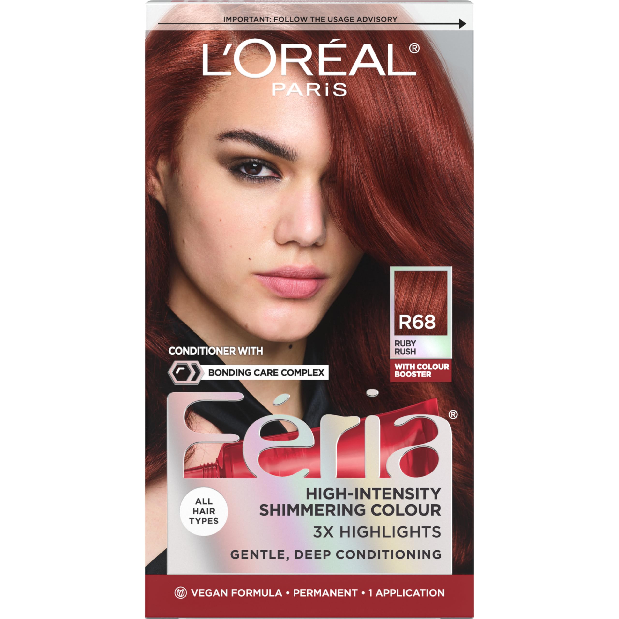 Foto 2 pulgar | Tinte Para El Cabello L'oreal Paris Feria R68 Ruby Rush Color Permanente - Venta Internacional.