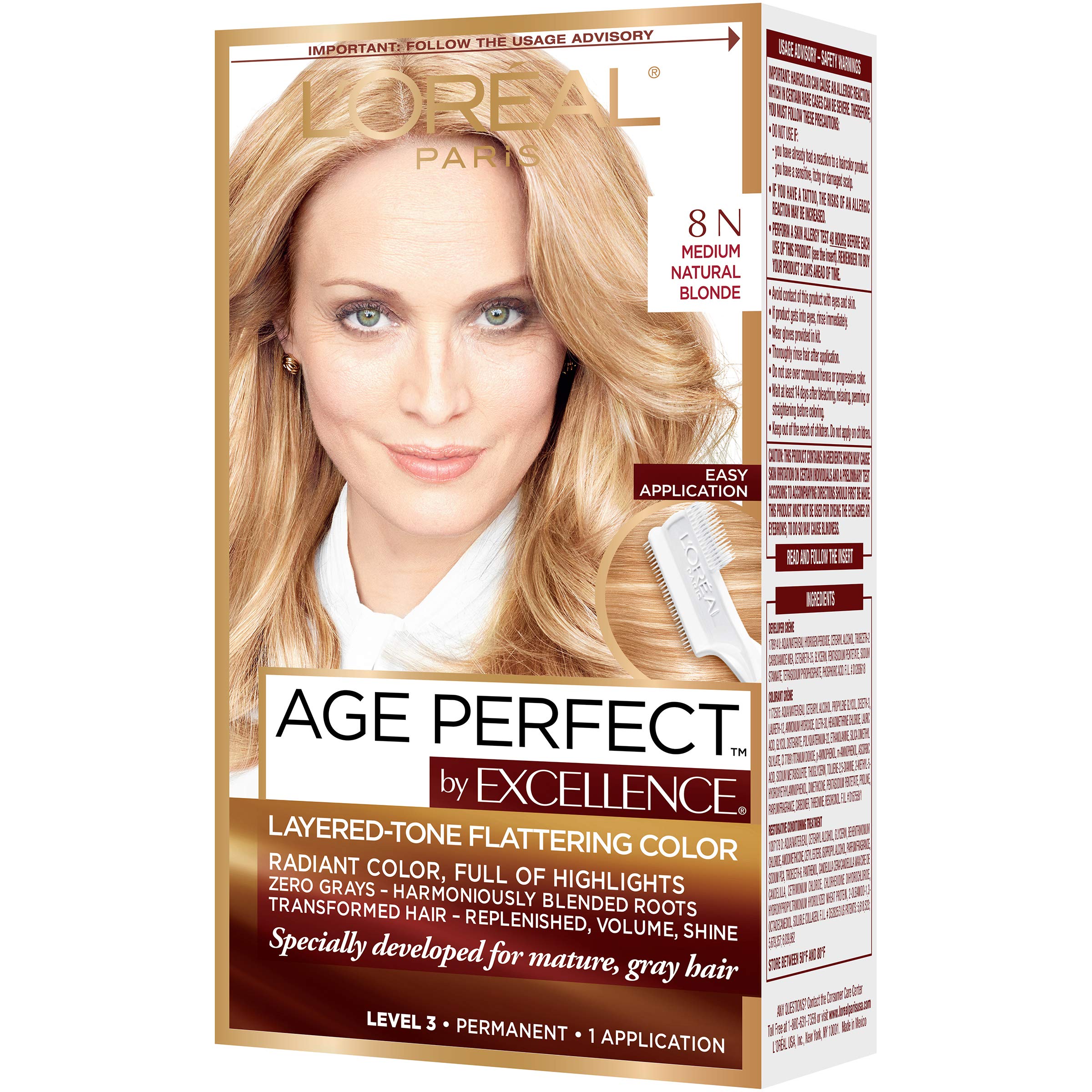 Foto 7 pulgar | Tinte De Pelo L'oreal Paris Excellence Age Perfect 8n Blonde - Venta Internacional.
