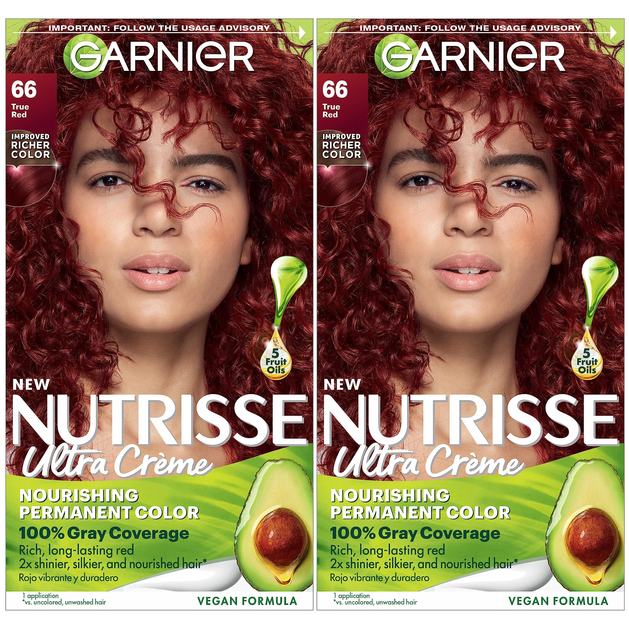 Foto 2 pulgar | Tinte Para El Cabello Garnier Nutrisse Nourishing Creme 66 True Red 2x - Venta Internacional.