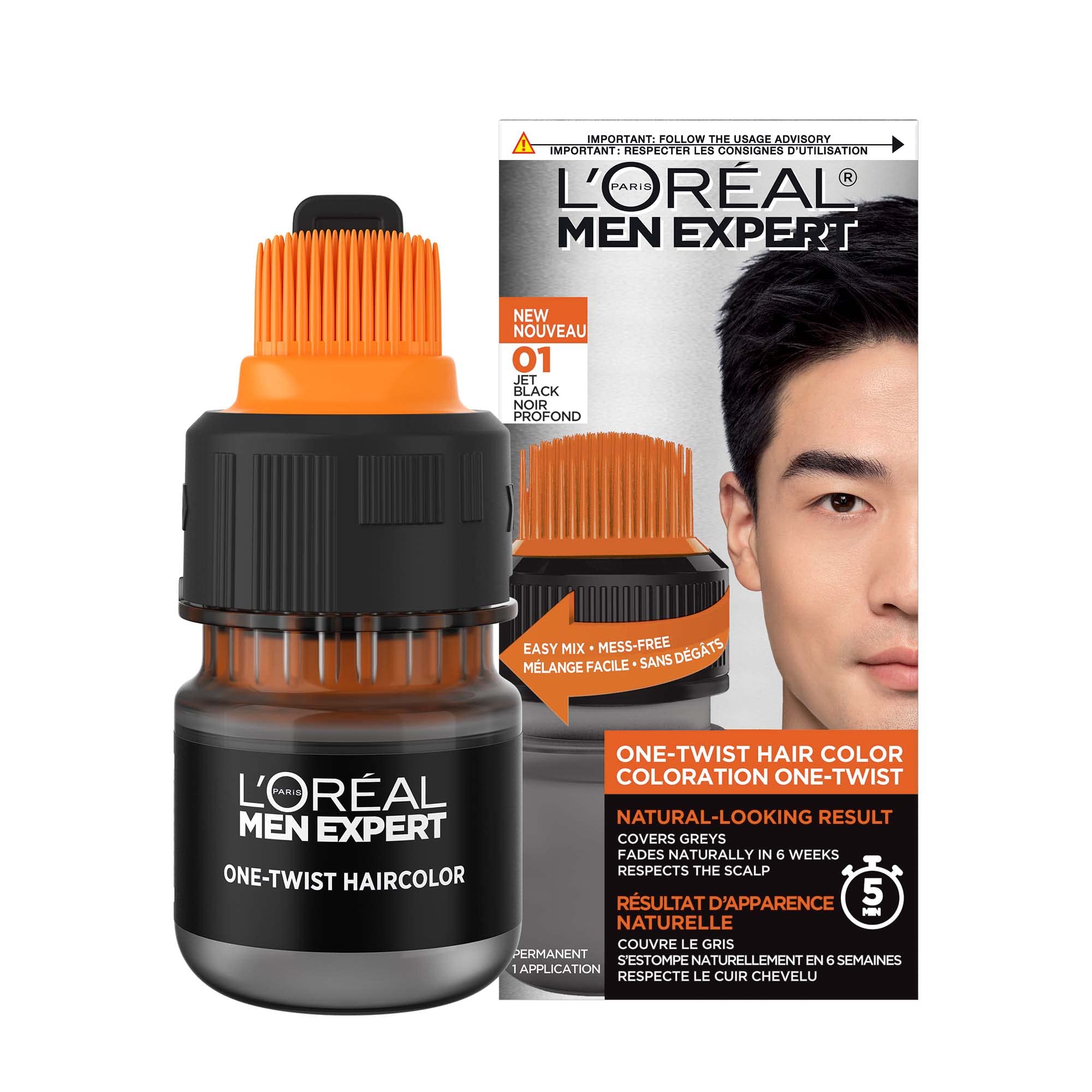 Tinte Para El Cabello L'oréal Paris Men Expert One Twist Jet Black 01 - Venta Internacional.