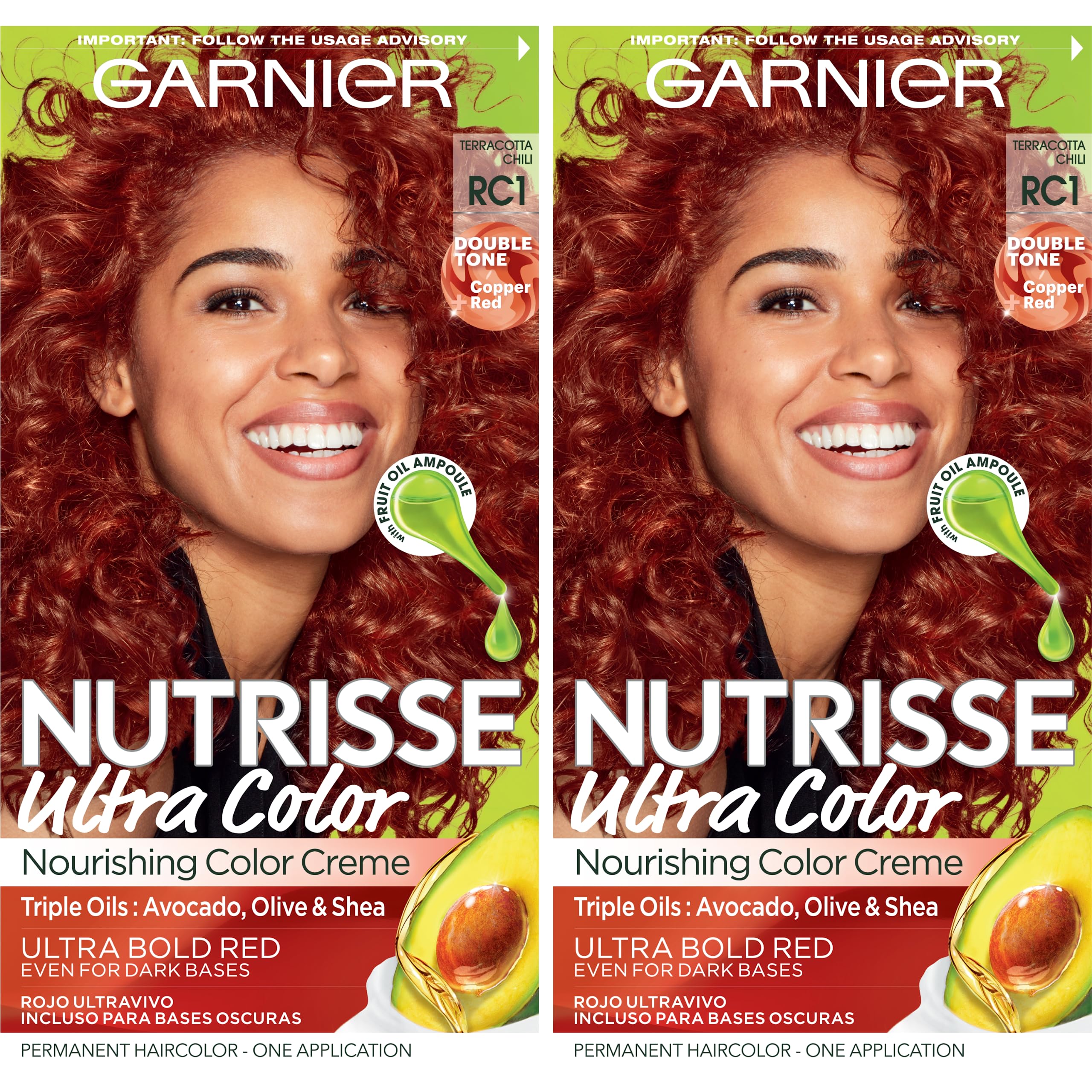 Foto 2 pulgar | Tinte Para El Cabello Garnier Nutrisse Ultra Color Rc1 Copper Red X2 - Venta Internacional.