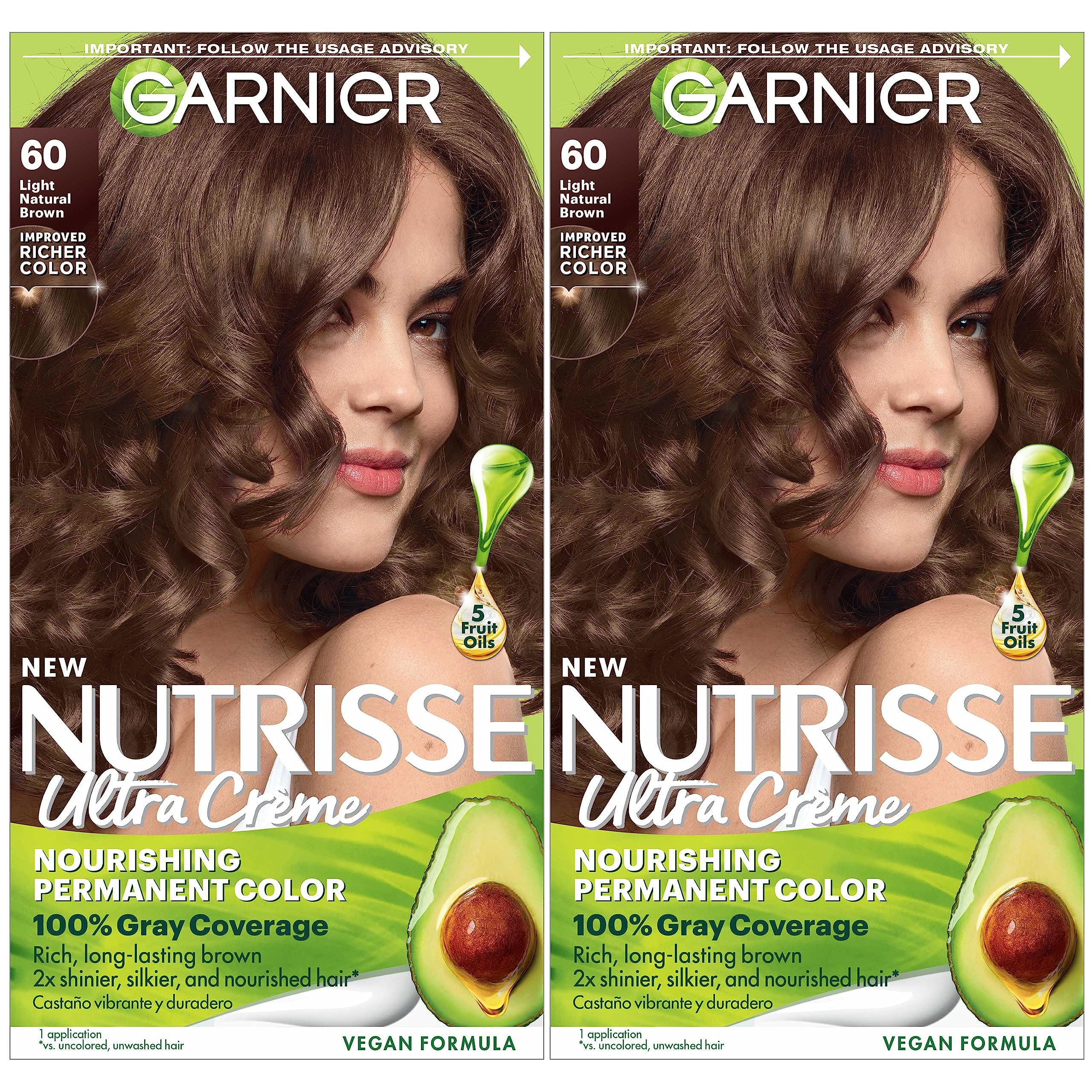 Foto 2 pulgar | Tinte Para El Cabello Garnier Nutrisse Nourishing Creme 60, Marrón Claro, 2 Veces - Venta Internacional.