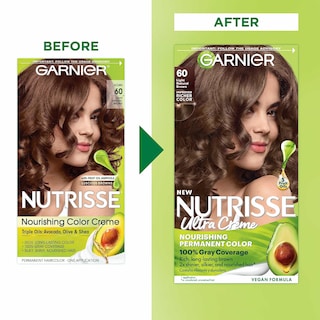 Foto 2 | Tinte Para El Cabello Garnier Nutrisse Nourishing Creme 60, Marrón Claro, 2 Veces - Venta Internacional.