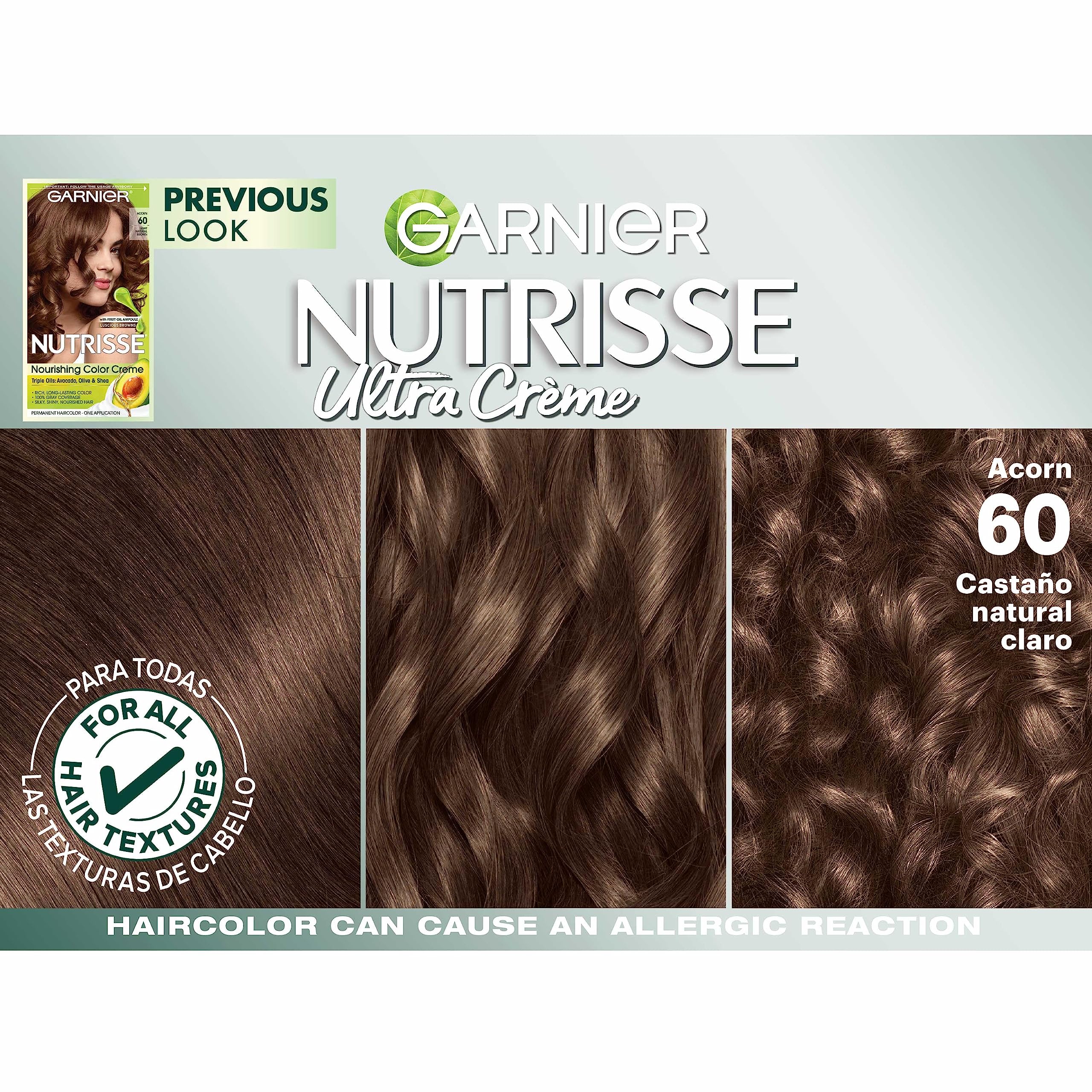 Foto 5 pulgar | Tinte Para El Cabello Garnier Nutrisse Nourishing Creme 60, Marrón Claro, 2 Veces - Venta Internacional.