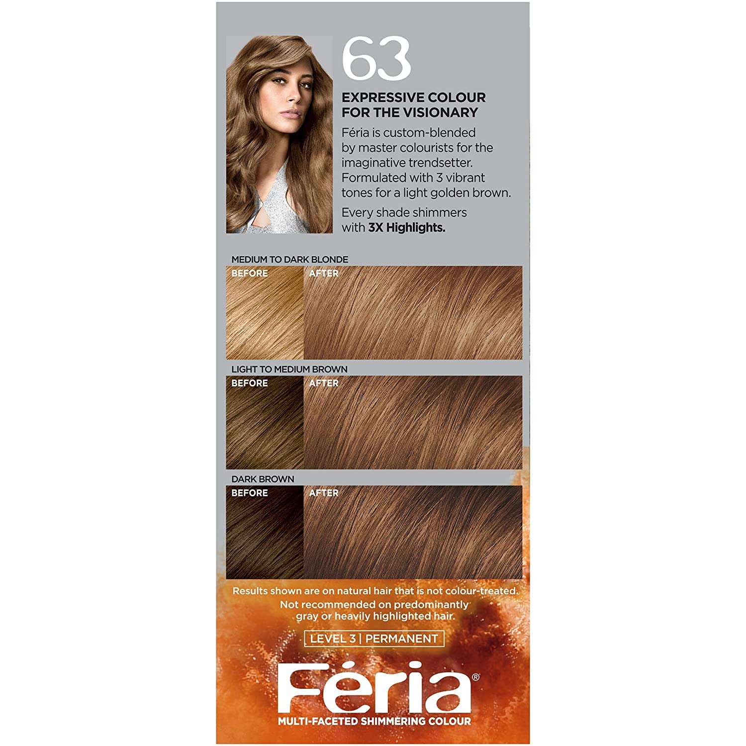 Foto 7 | Kit De Tintes Para El Cabello L'oreal Paris Feria 63 Sparkling Amber, Paquete De 2 - Venta Internacional.