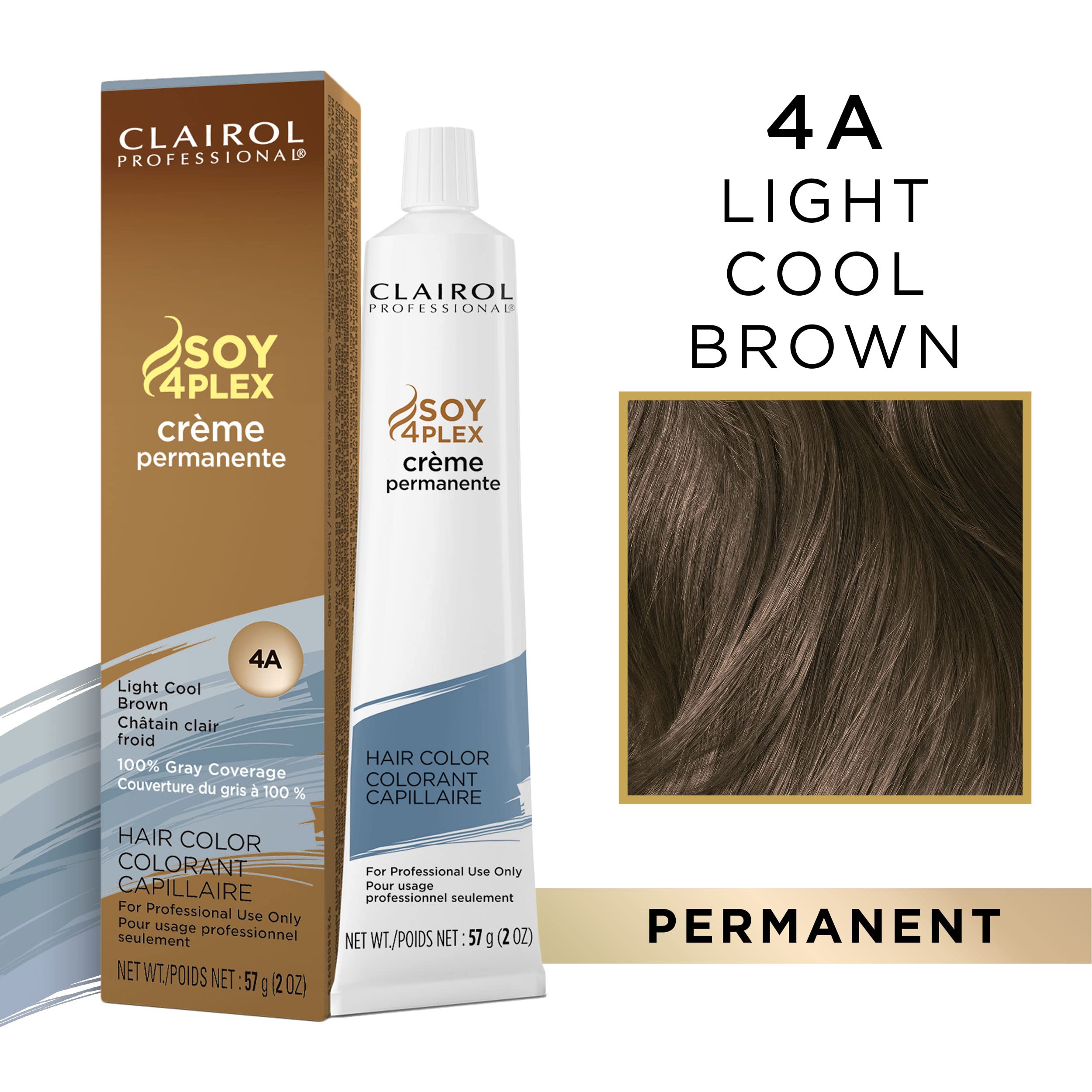 Foto 3 pulgar | Tinte Para El Cabello Clairol Professional Permanent Crème 4a, Marrón Claro Y Frío - Venta Internacional.