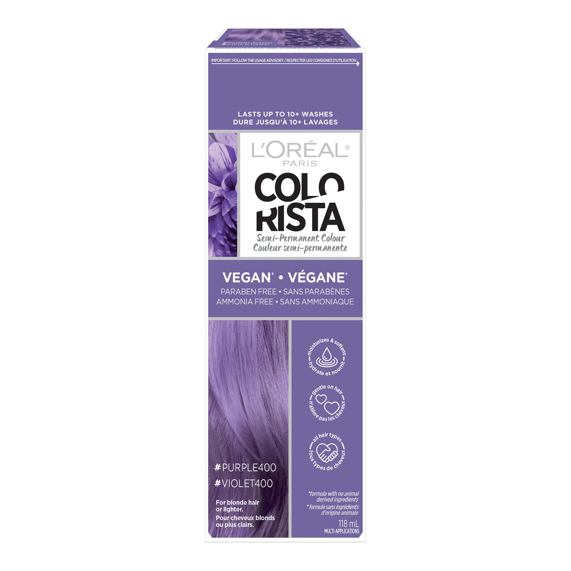 Tinte De Pelo L'oreal Paris Colorista Semi Permanent Purple - Venta Internacional.