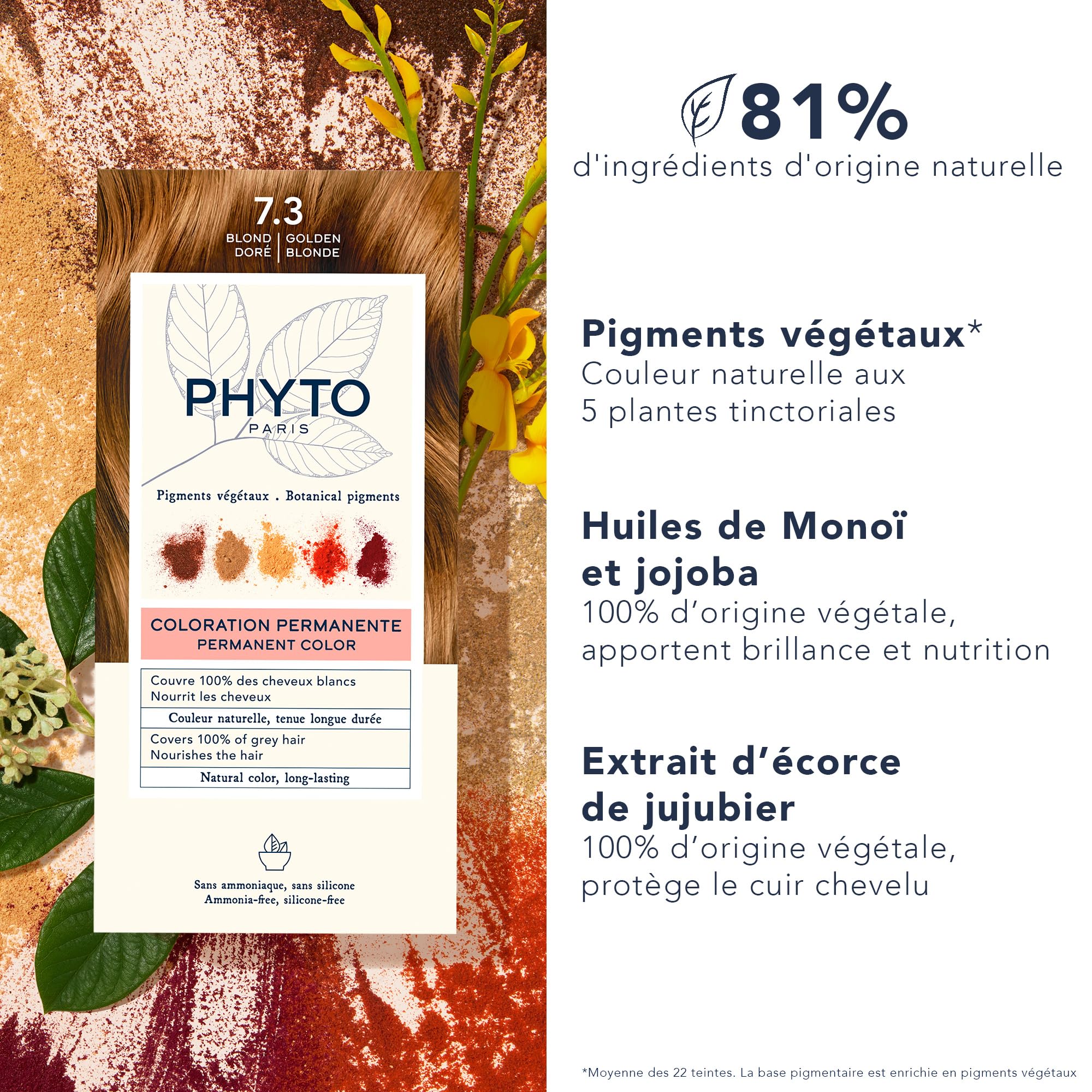 Foto 4 pulgar | Tinte Para El Cabello Phyto Phytocolor Permanent 7.3, Rubio Dorado, 12 Ml - Venta Internacional.