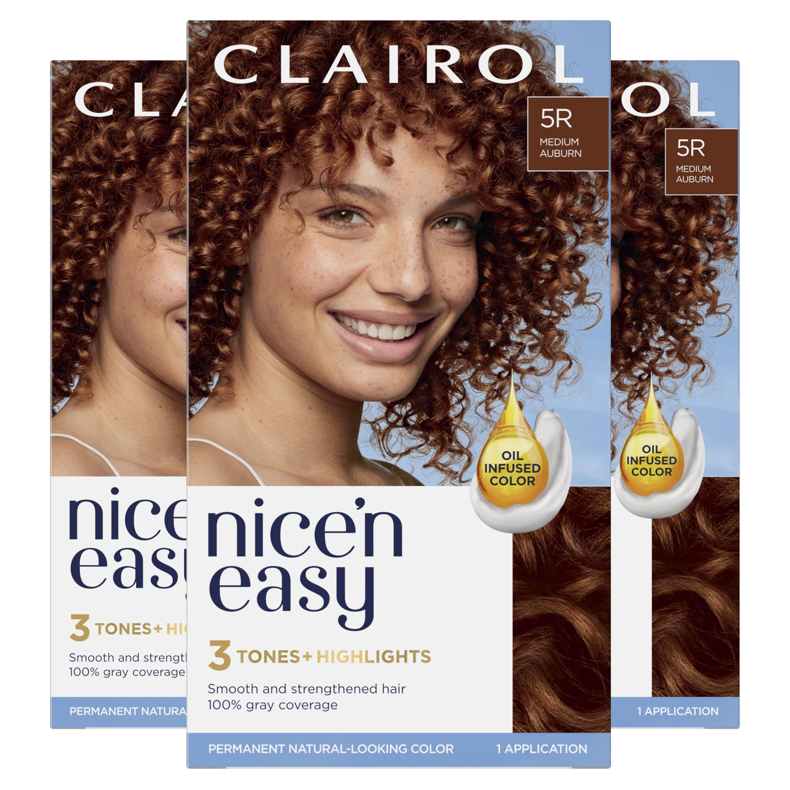 Foto 2 pulgar | Tinte De Pelo Clairol Nice'n Easy Crème 5r Medium Auburn X3 - Venta Internacional.