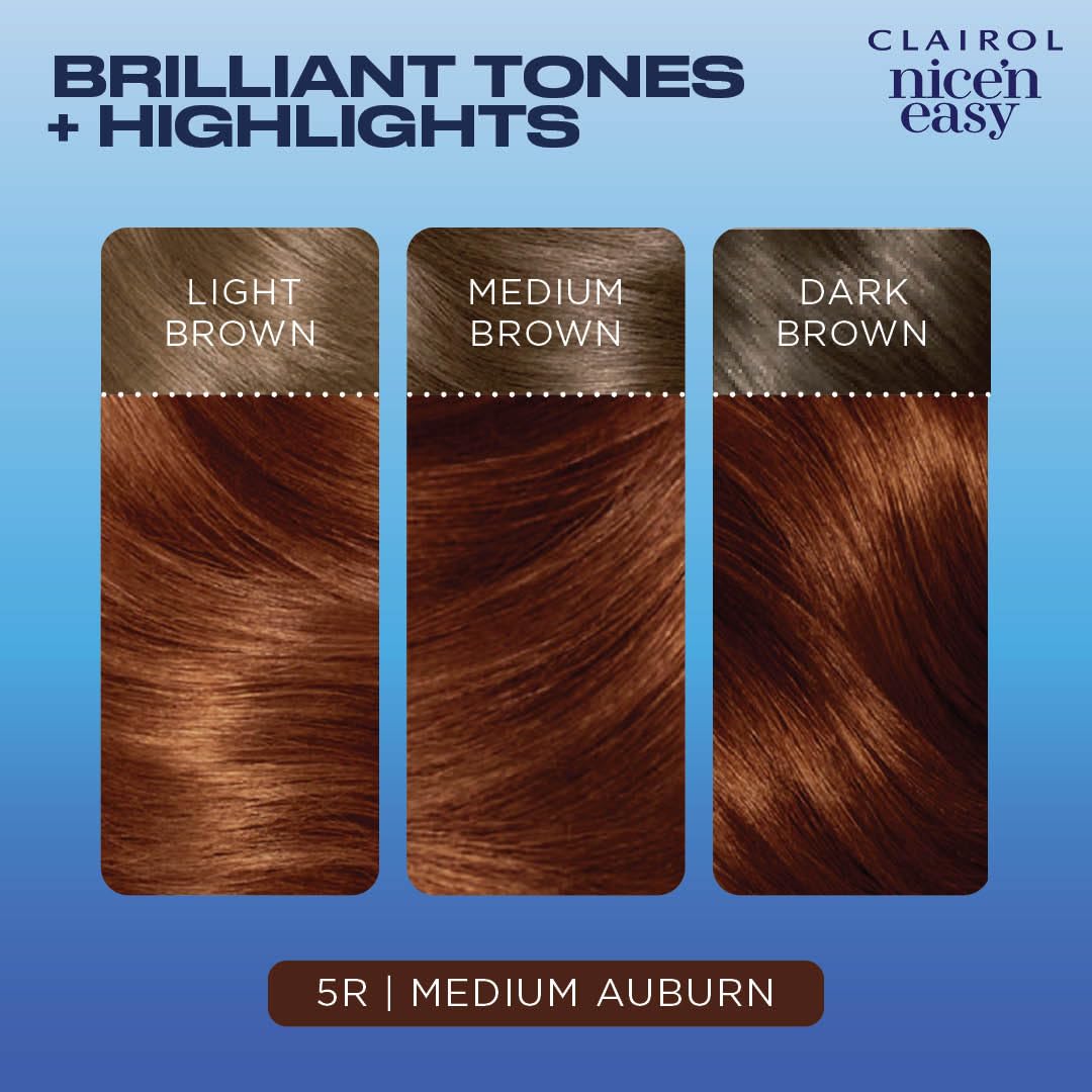 Foto 6 pulgar | Tinte De Pelo Clairol Nice'n Easy Crème 5r Medium Auburn X3 - Venta Internacional.