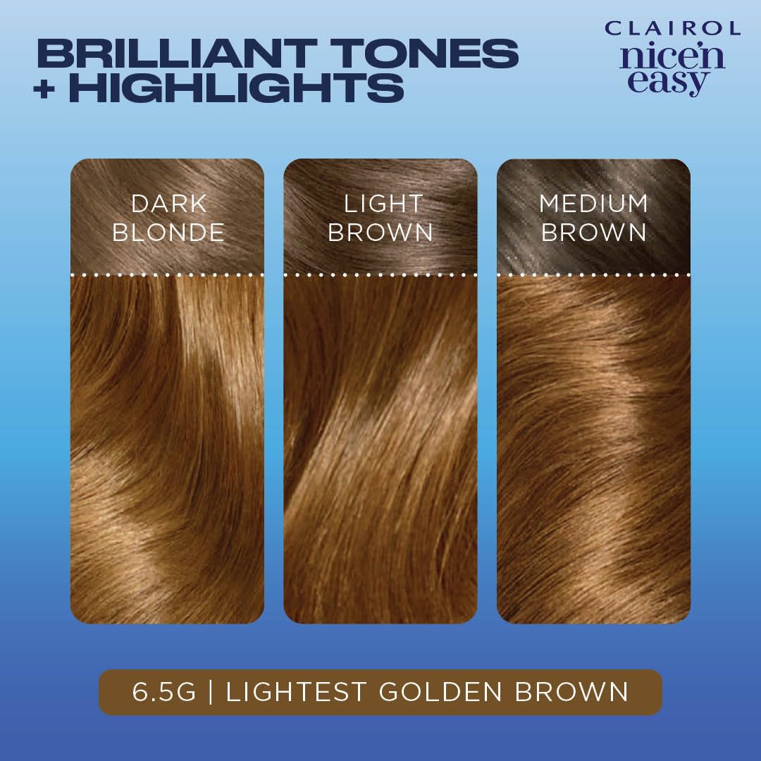 Foto 6 pulgar | Tinte Para El Cabello Clairol Nice'n Easy, 6.5 G, Marrón Dorado Más Claro X3 - Venta Internacional.