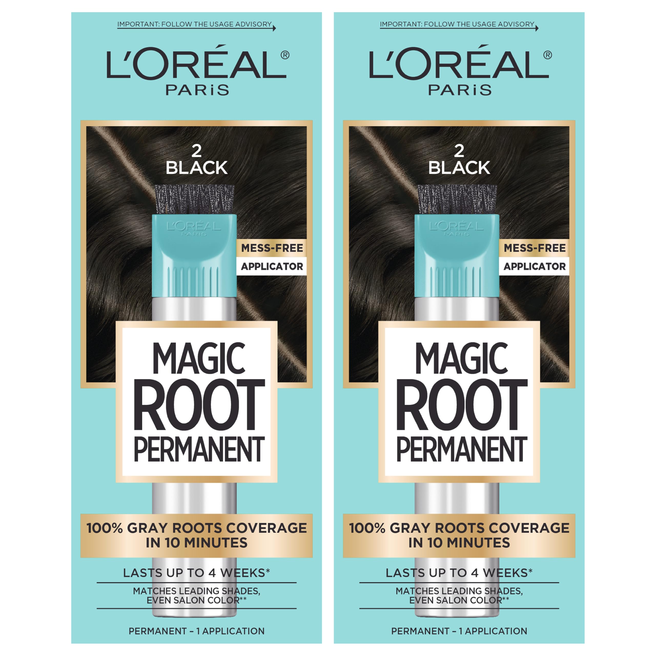 Foto 2 pulgar | Tinte De Pelo L'oréal Paris Root Rescue Black 2, Paquete De 2 - Venta Internacional.