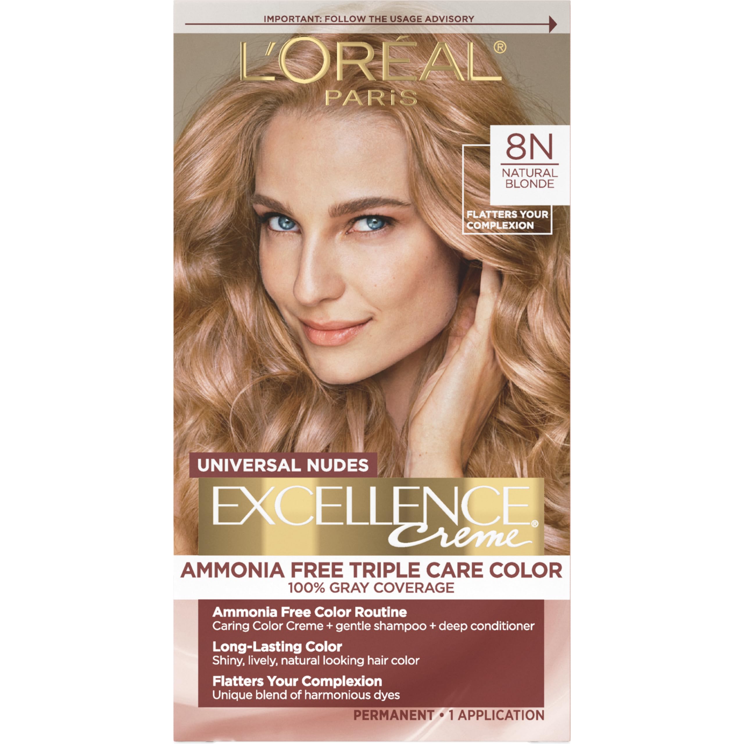 Tinte Para El Cabello L'oréal Paris Excellence Universal Nudes 8n Blonde - Venta Internacional.